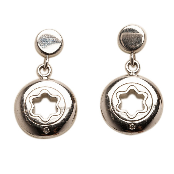 Montblanc Star Signet Silver 1 Diamond Earrings