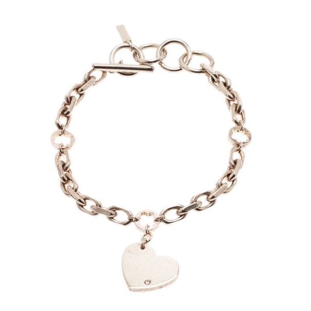 Montblanc Heart Silver Diamond Bracelet 23CM