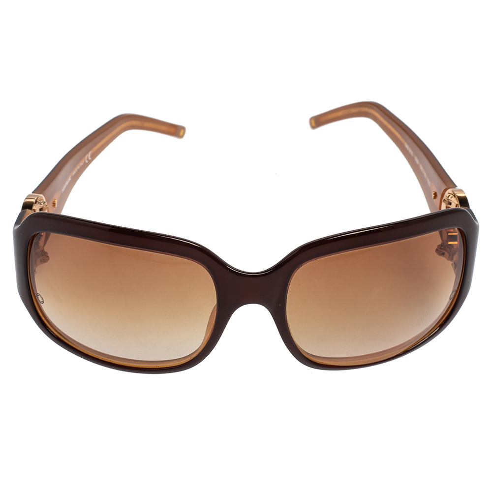 

Montblanc Gold/Brown MB90S Gradient Rectangle Sunglasses