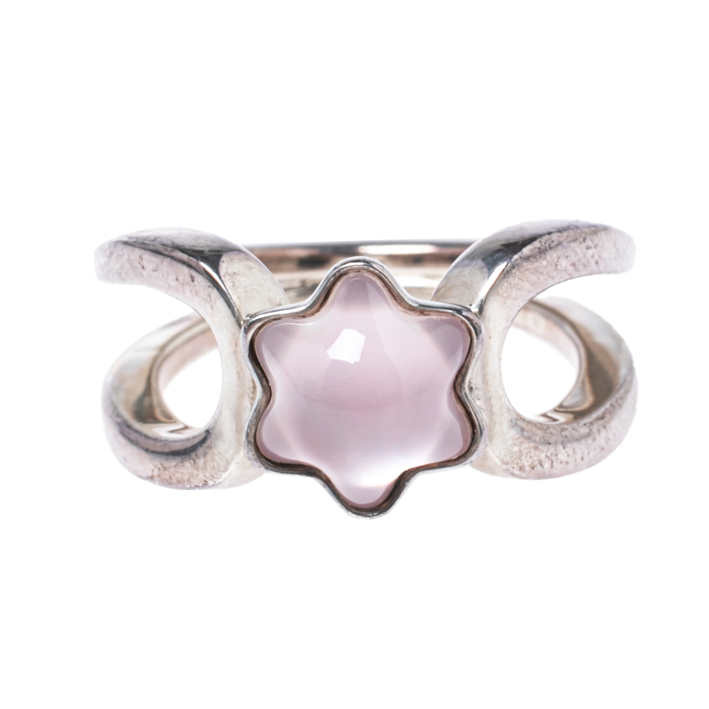 

Montblanc Cabochon de Montblanc Rose Quartz Silver Ring Size