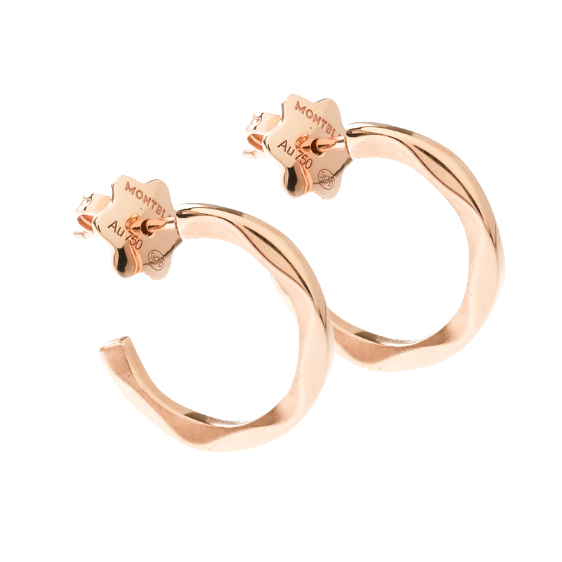 

Montblanc Âme de Star Textured 18k Rose Gold Hoop Earrings