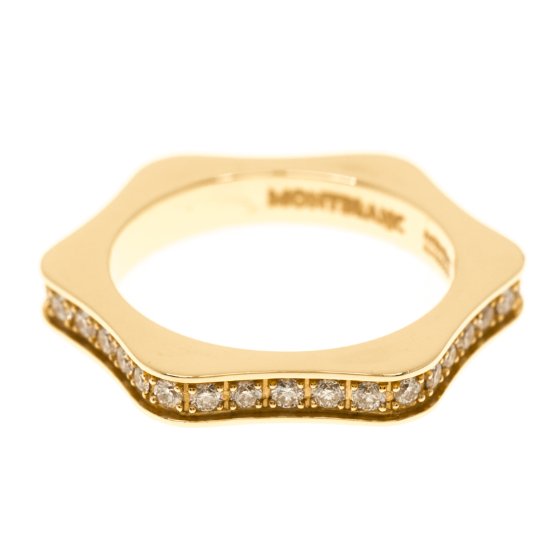 

Montblanc 4810 Star Diamond 18k Yellow Gold Band Ring Size