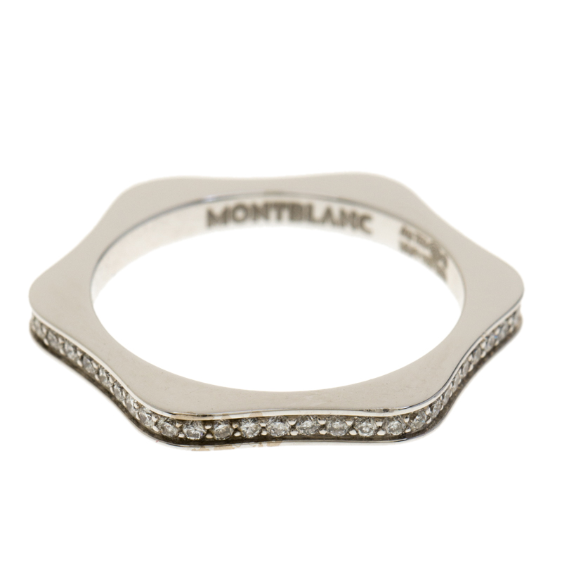 

Montblanc 4810 Star Diamond 18k White Gold Band Ring Size