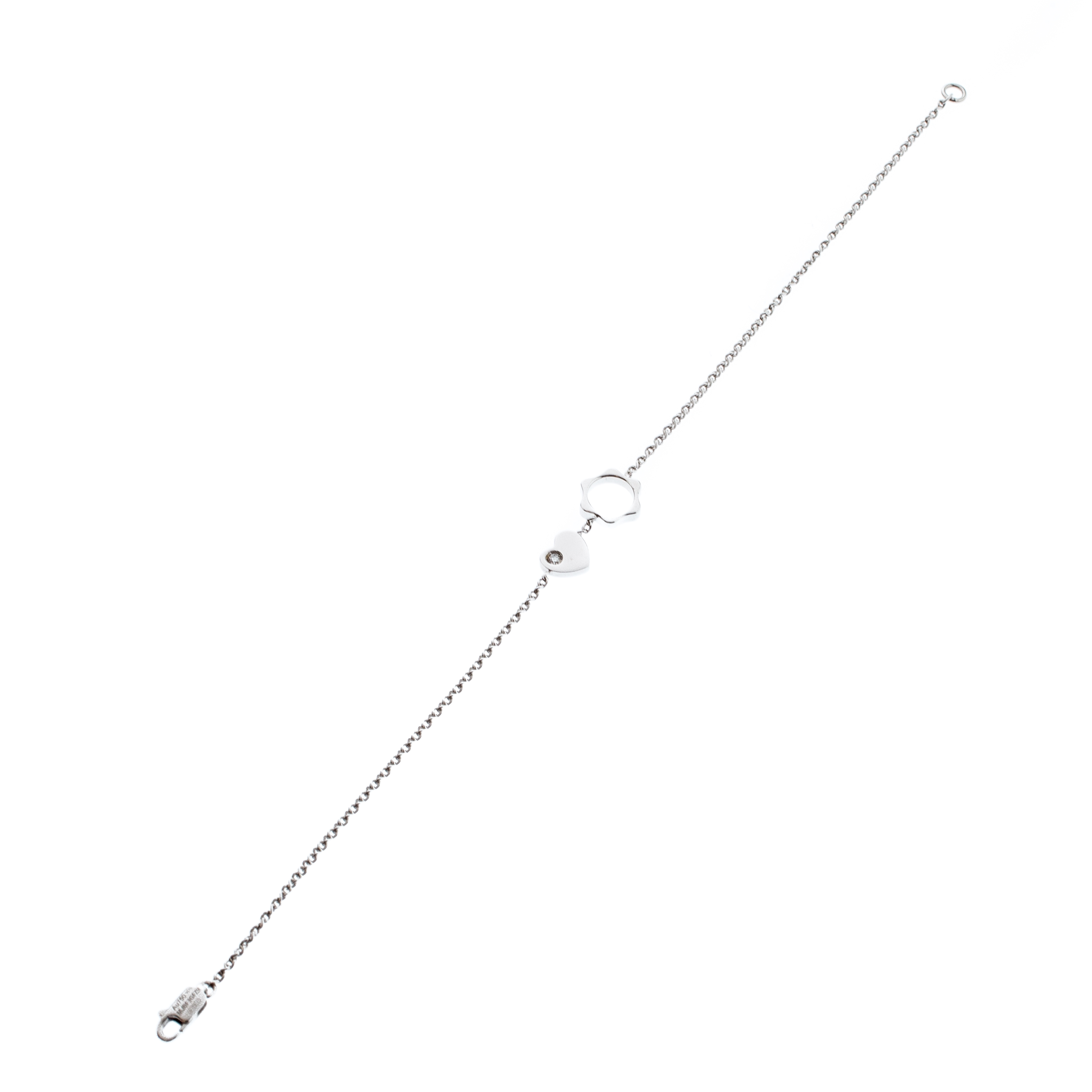 

Montblanc Diamond 18k White Gold Heart Star Charm Bracelet