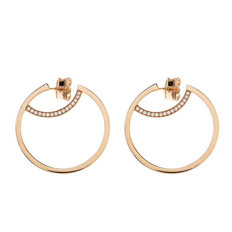 Montblanc Boheme Diamond 18k Rose Gold Hoop Earrings Montblanc | TLC