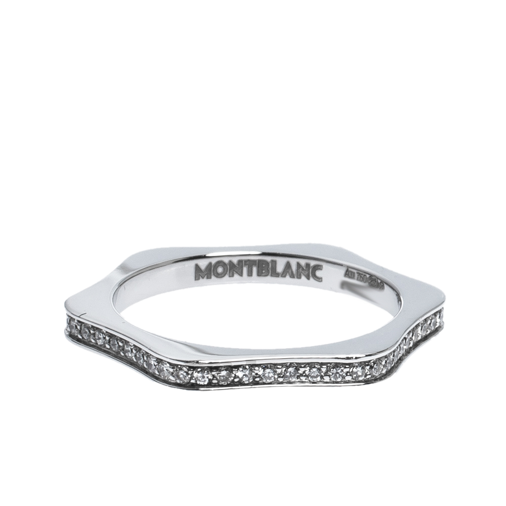 

Montblanc 4810 Star Diamond 18K White Gold Band Ring Size