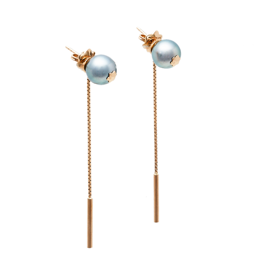 

Montblanc Boheme Moongarden Grey Cultured Pearl 18K Rose Gold Earrings