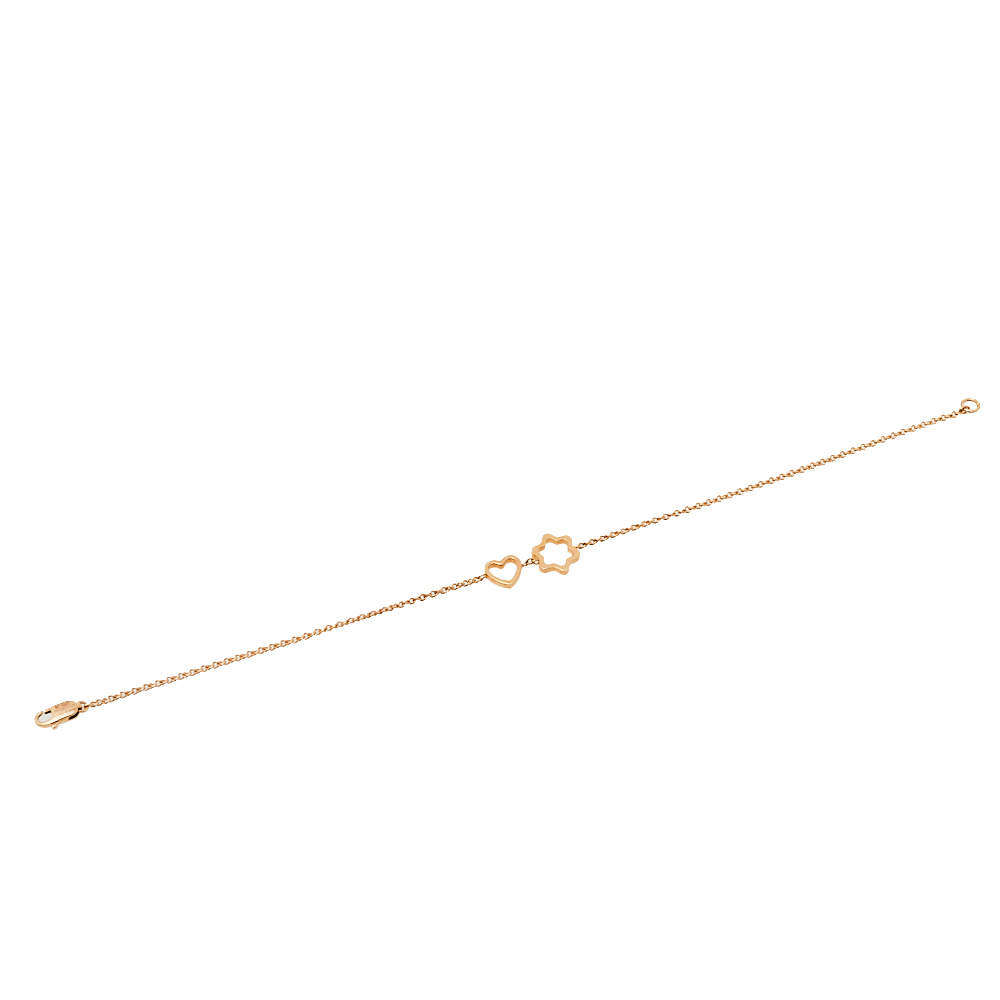 Montblanc 18K Rose Gold Star Heart Charm Bracelet