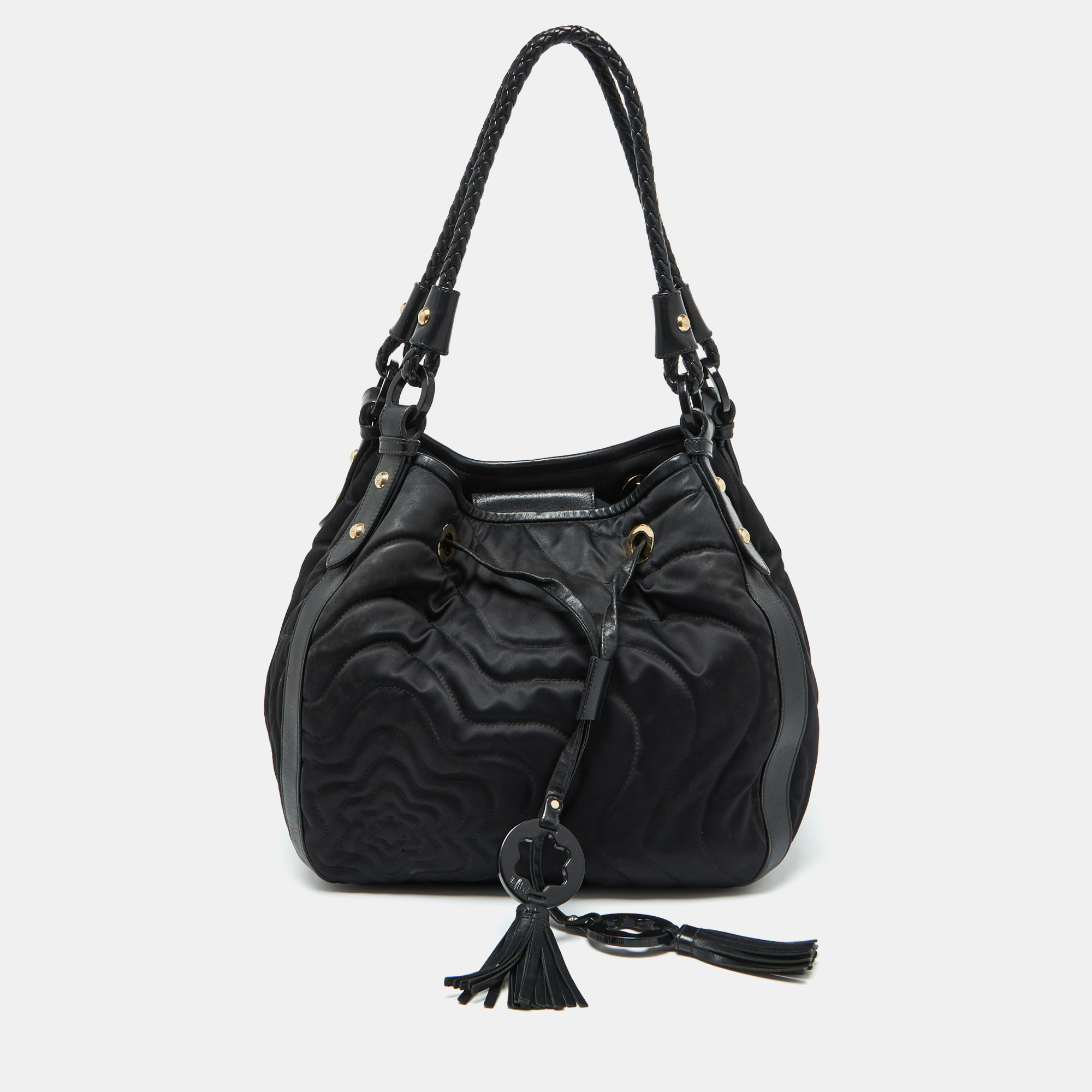 

Montblanc Black Nylon and Leather Starisma Dalila Drawstring Bag