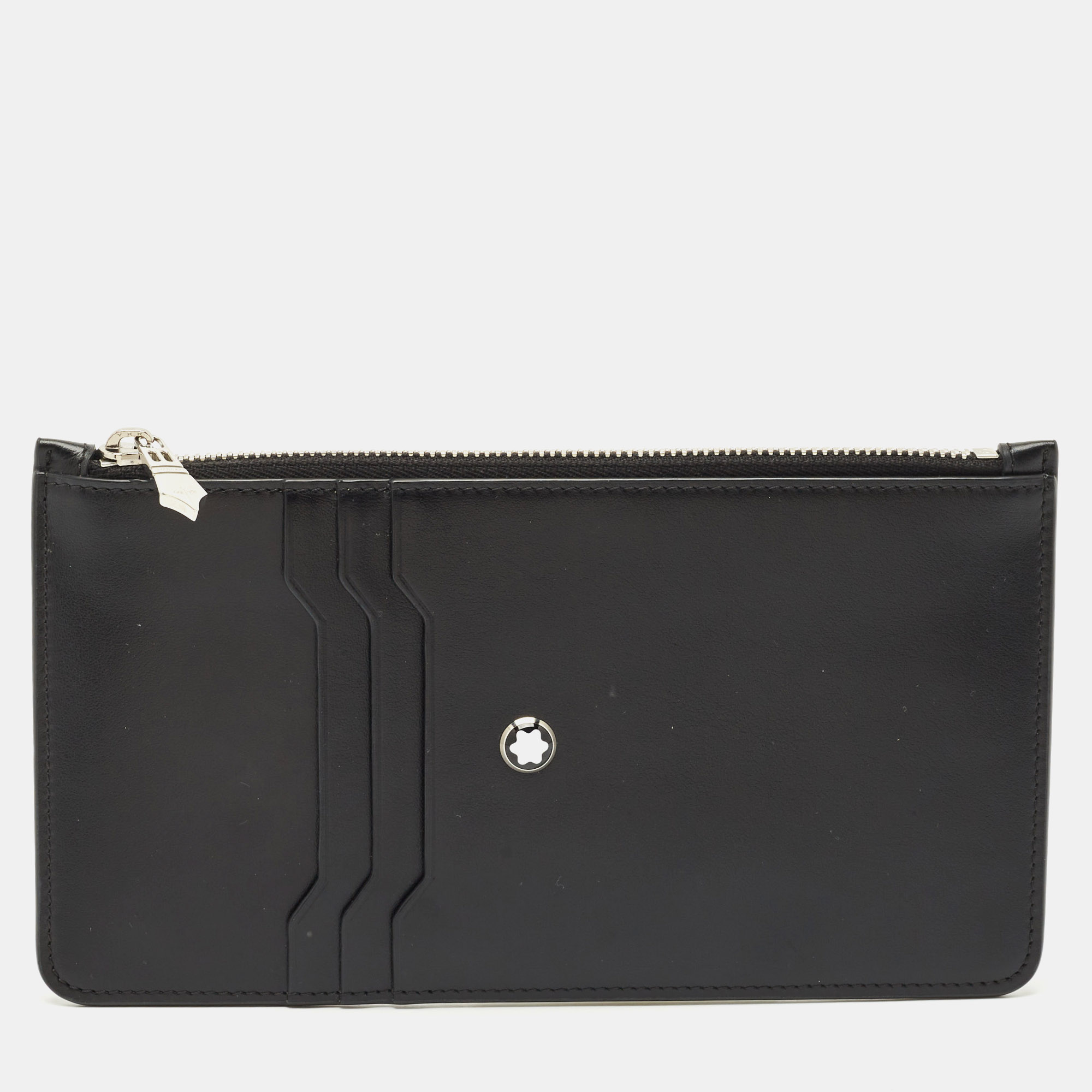 

Montblanc Black Leather Meisterstuck Envelope Flat Clutch