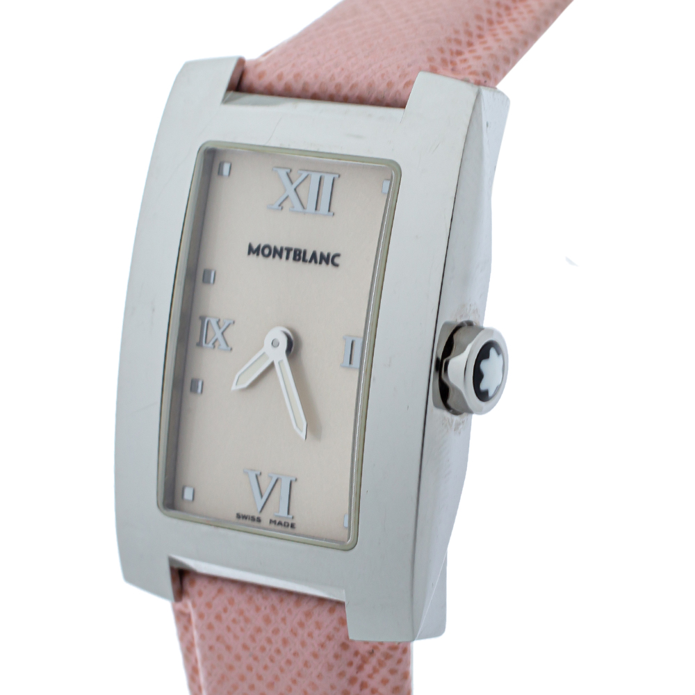 

Montblanc Opaline White Stainless Steel Leather Profile, Pink