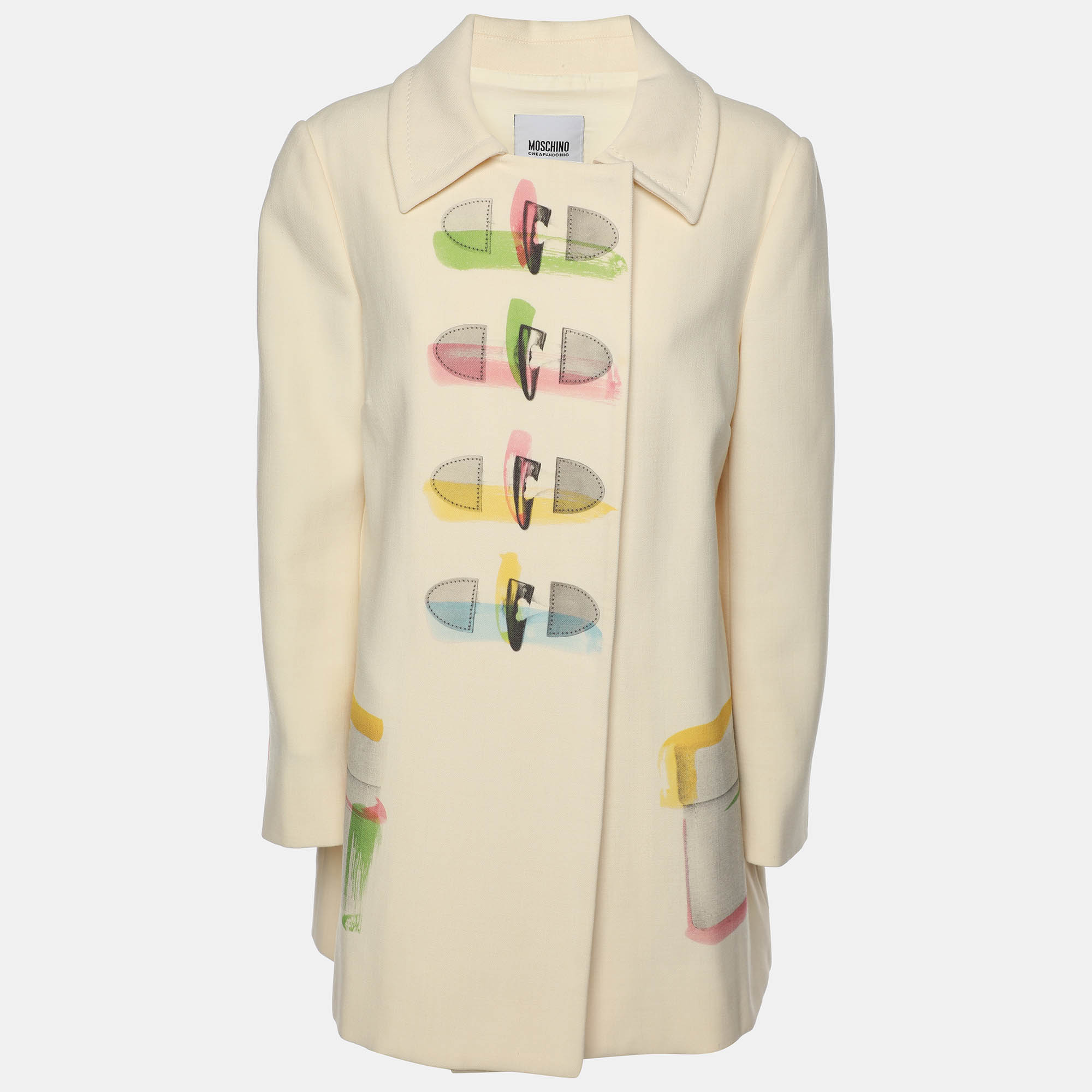 

Moschino Cheap and Chic Cream Virgin Wool Coat M