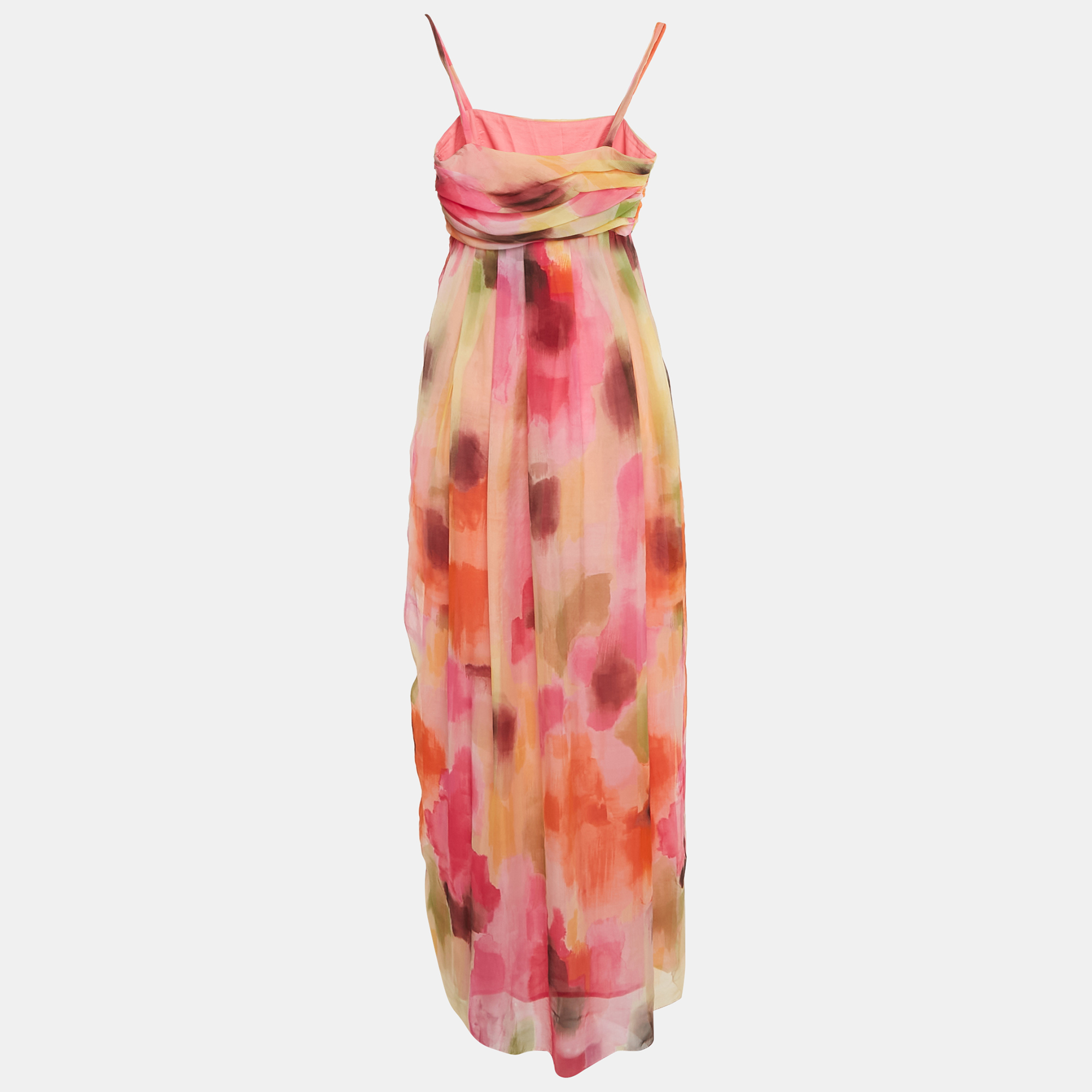 Moschino Cheap and Chic Multicolor Silk Blend Sleeveless Maxi Dress S 