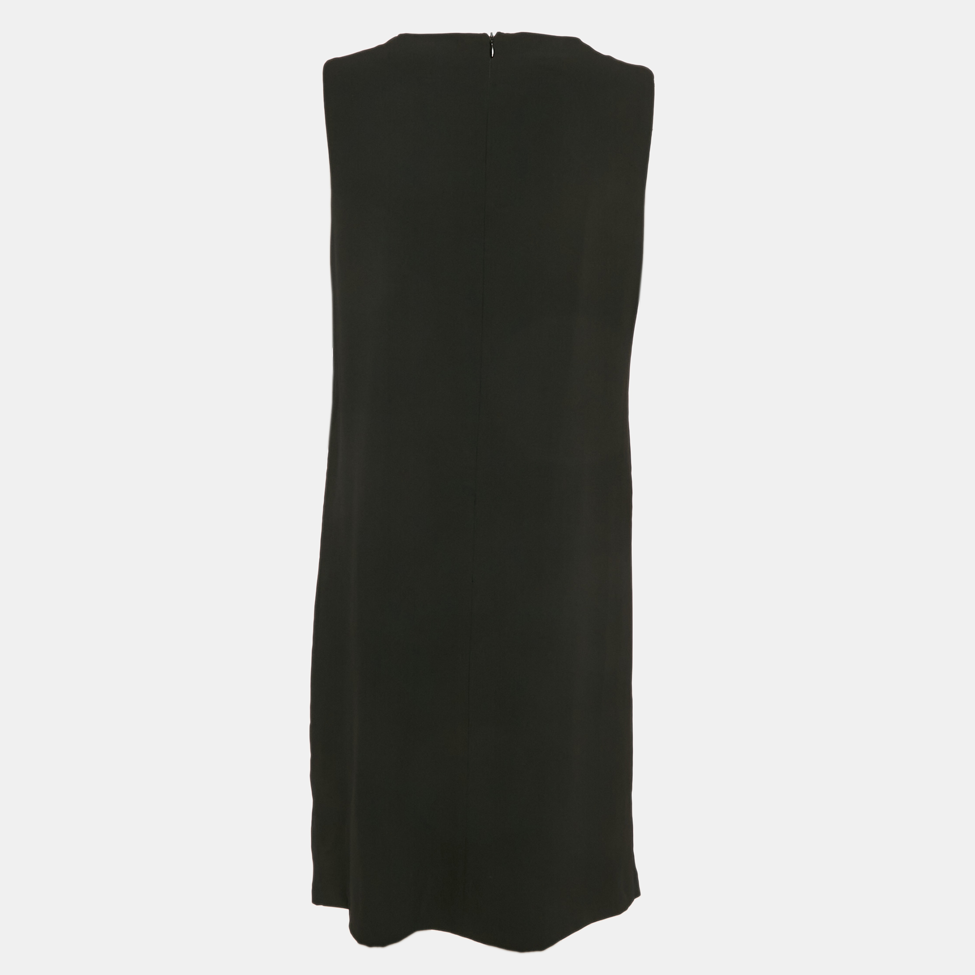 Moschino Cheap and Chic Black/Multicolor Dress Print Crepe Sleeveless Short Dress L 