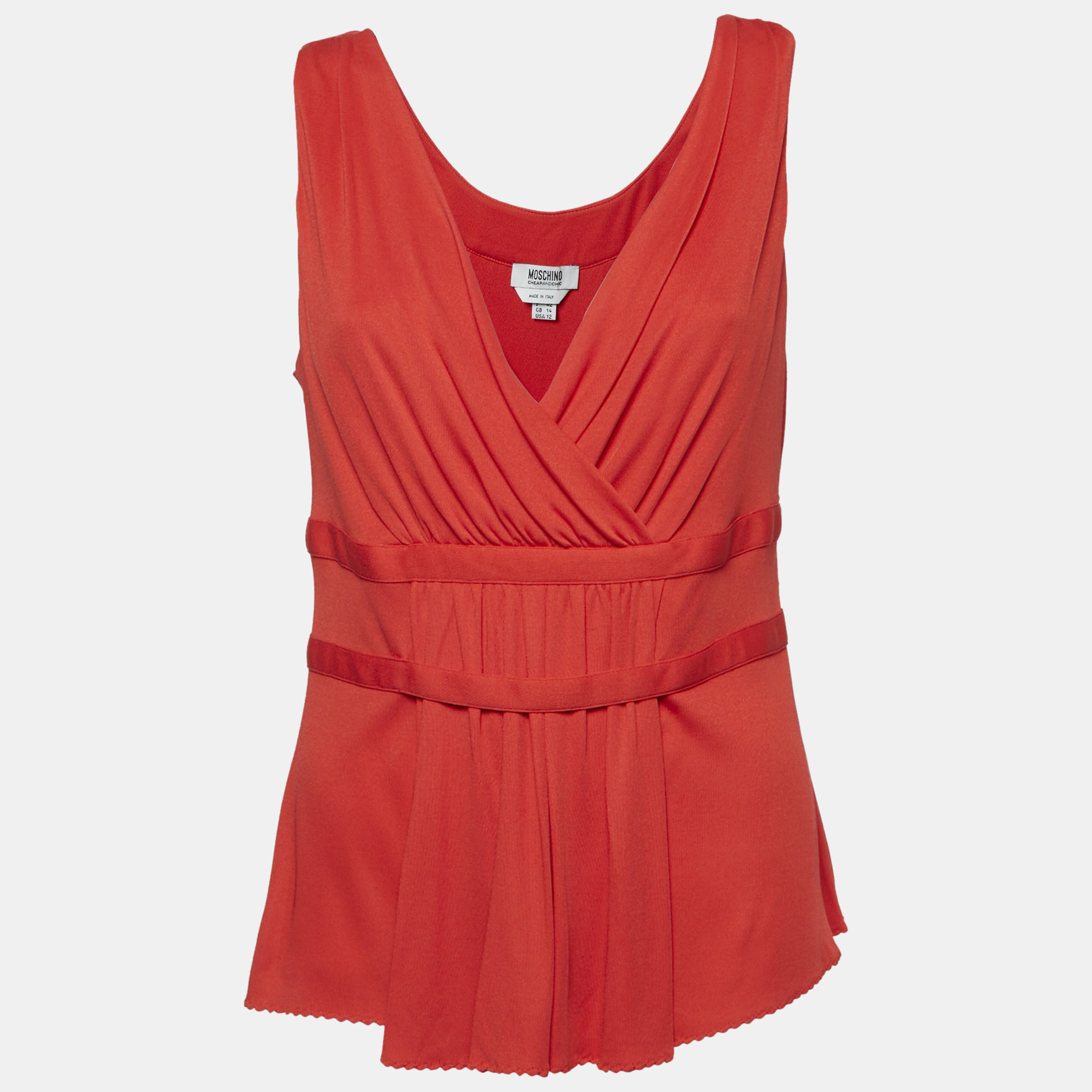 

Moschino Cheap and Chic Red Silk Blend Knit Sleeveless Top L