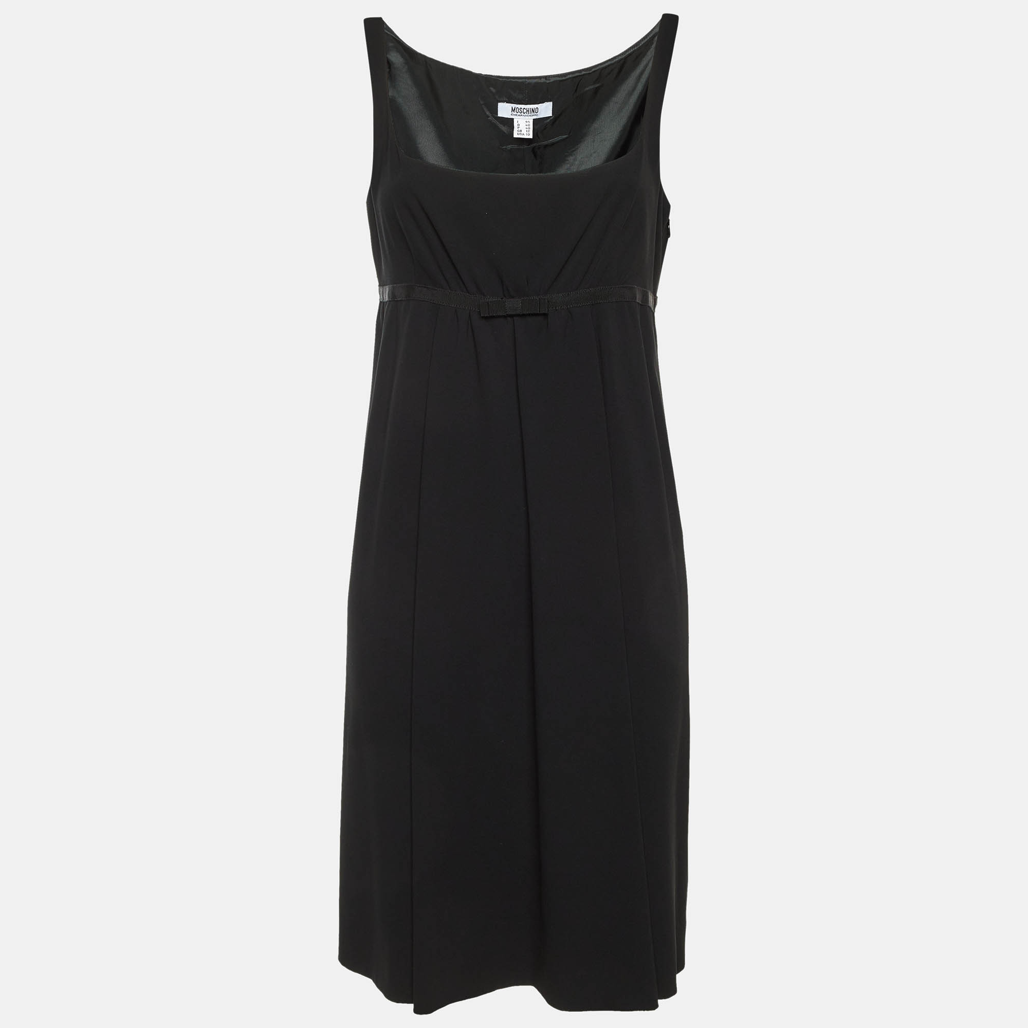 

Moschino Cheap and Chic Black Crepe Sleeveless Mini Dress M