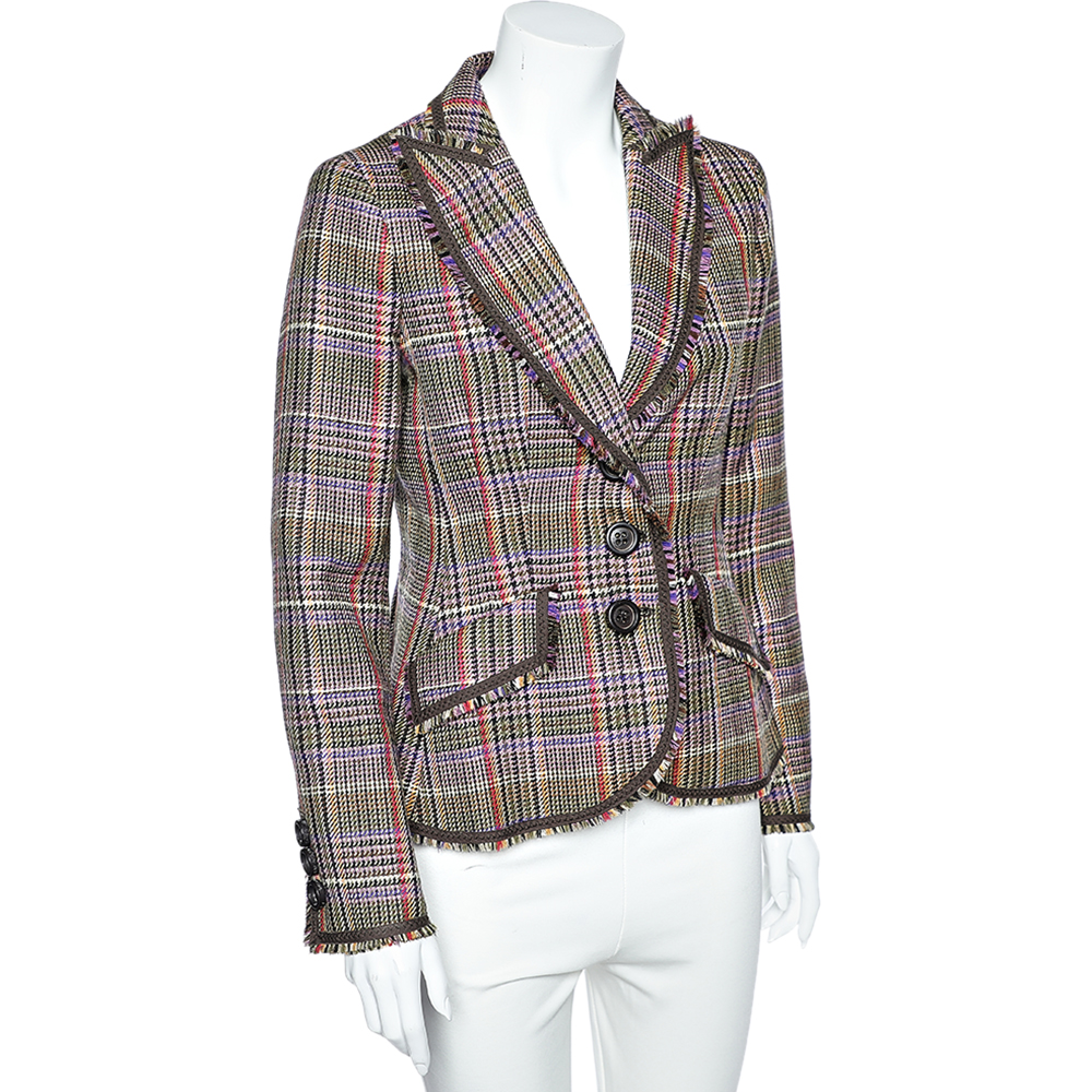 

Moschino Cheap and Chic Multicolor Houndstooth Wool Blazer