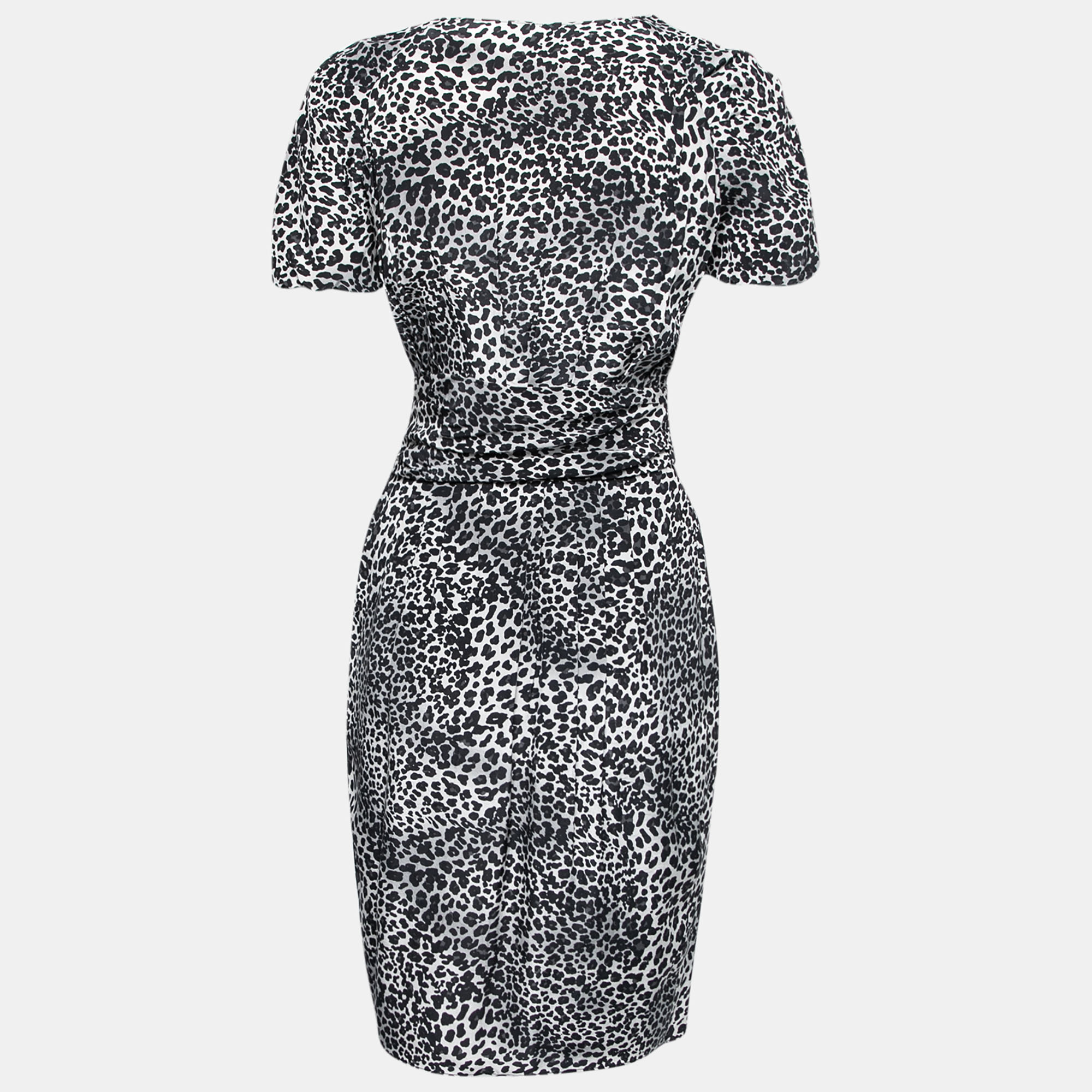 

Moschino Cheap and Chic Animal Print Silk Short Sleeve Dress, Grey