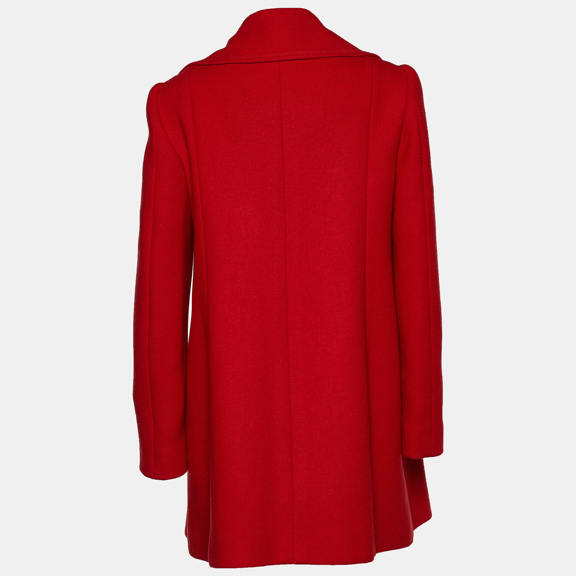 Moschino Cheap and Chic Red Wool Button Front Coat L Moschino Cheap and Chic TLC