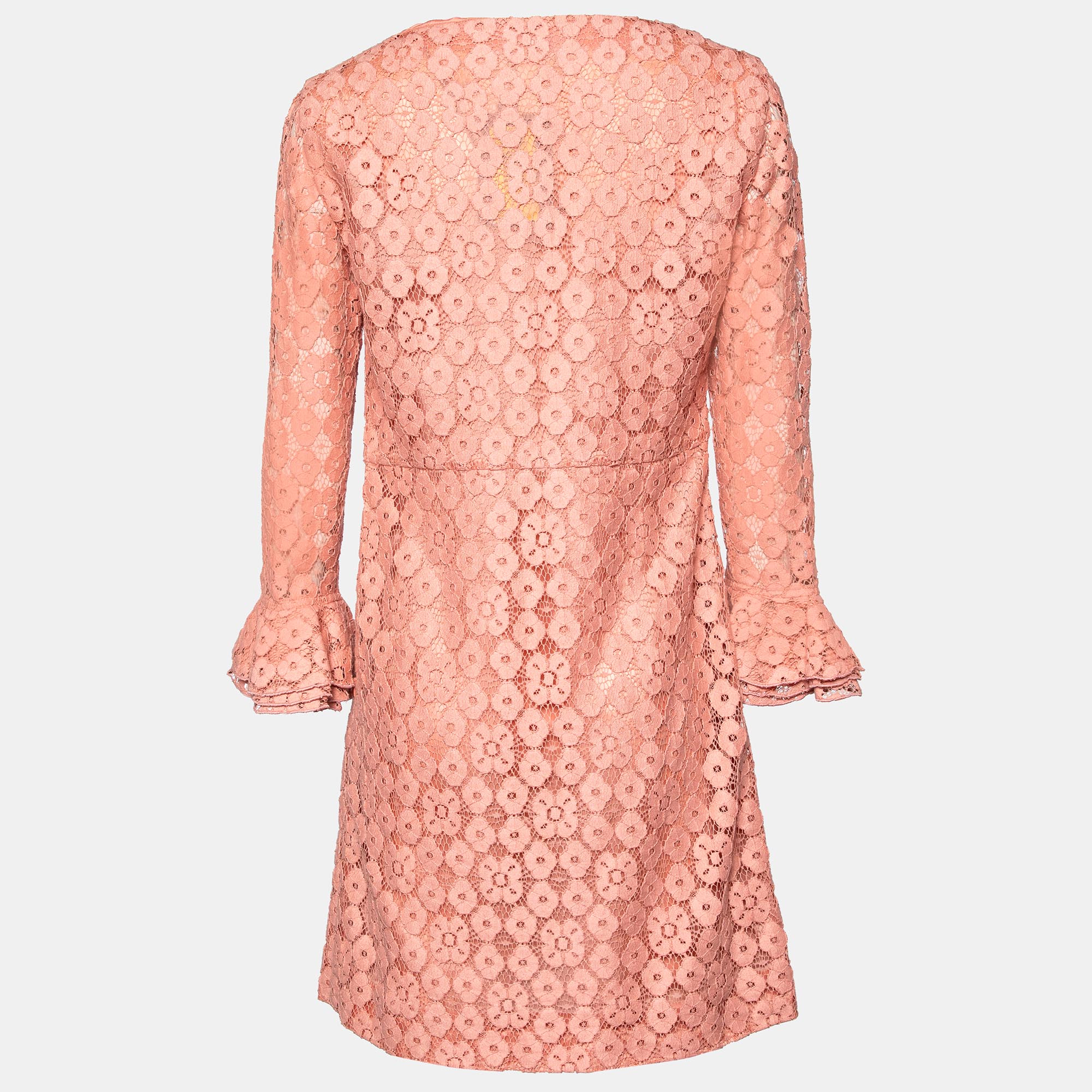 

Moschino Cheap and Chic Peach Lace Flute Sleeve Dress, Pink