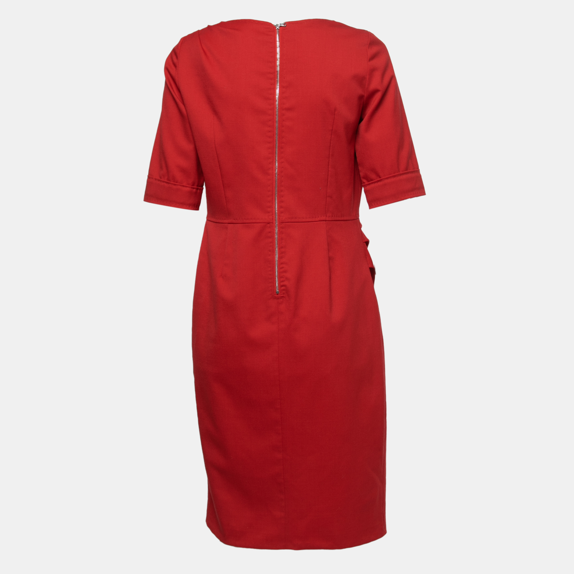 

Moschino Cheap and Chic Red Wool Midi Dress