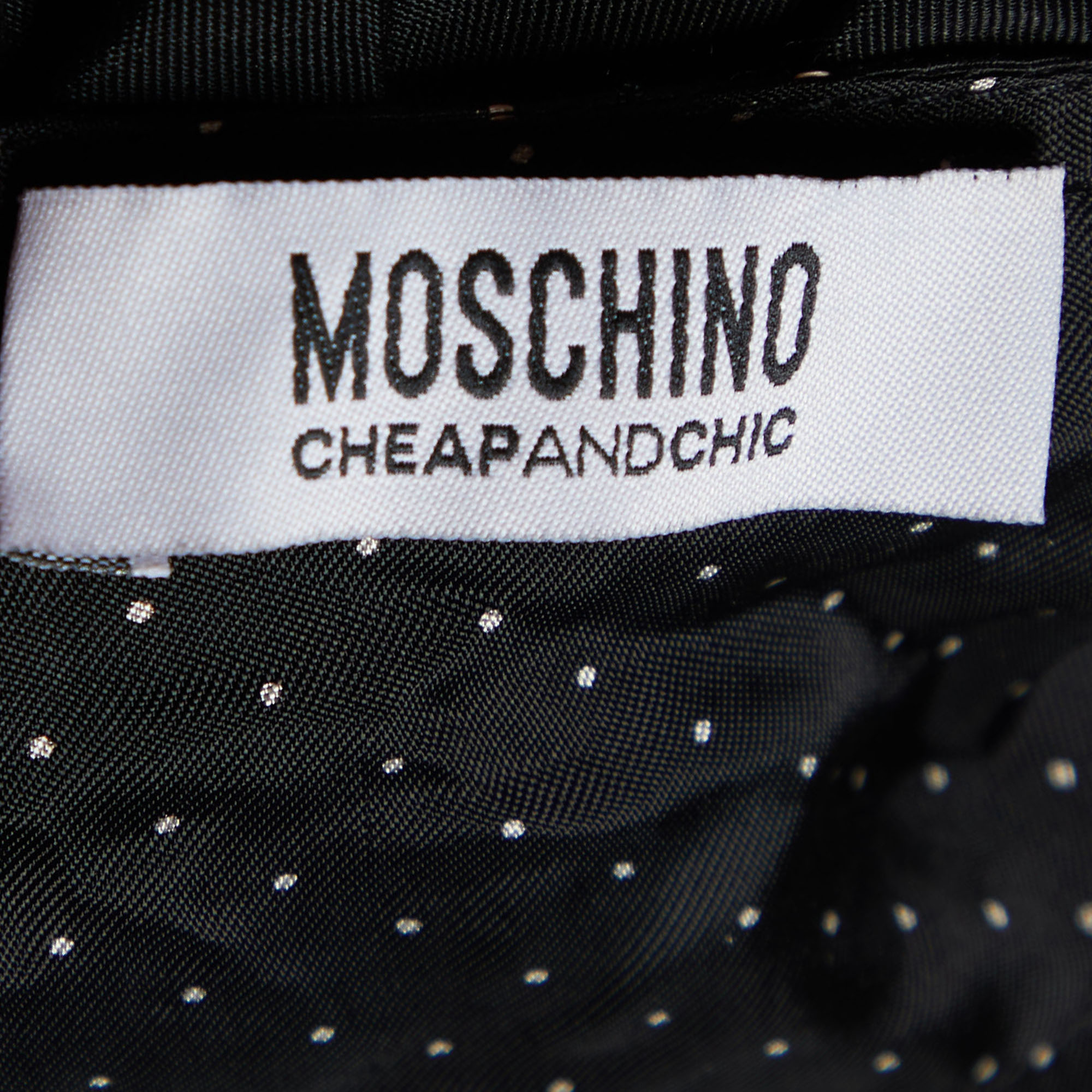 Moschino Cheap and Chic Black Floral Pattern Wool Blend Mini Dress S 