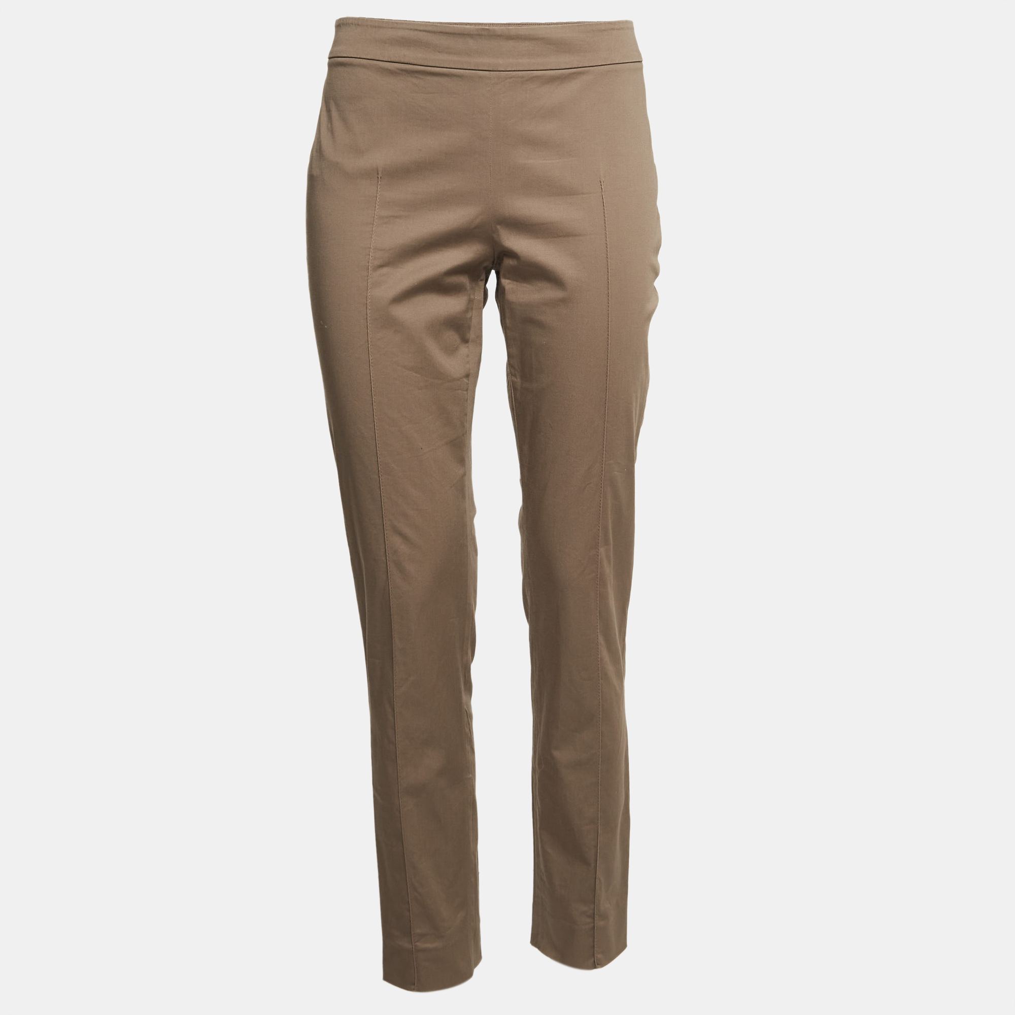 Pre-owned Moschino Cheap And Chic Brown Cotton Skinny Trousers M