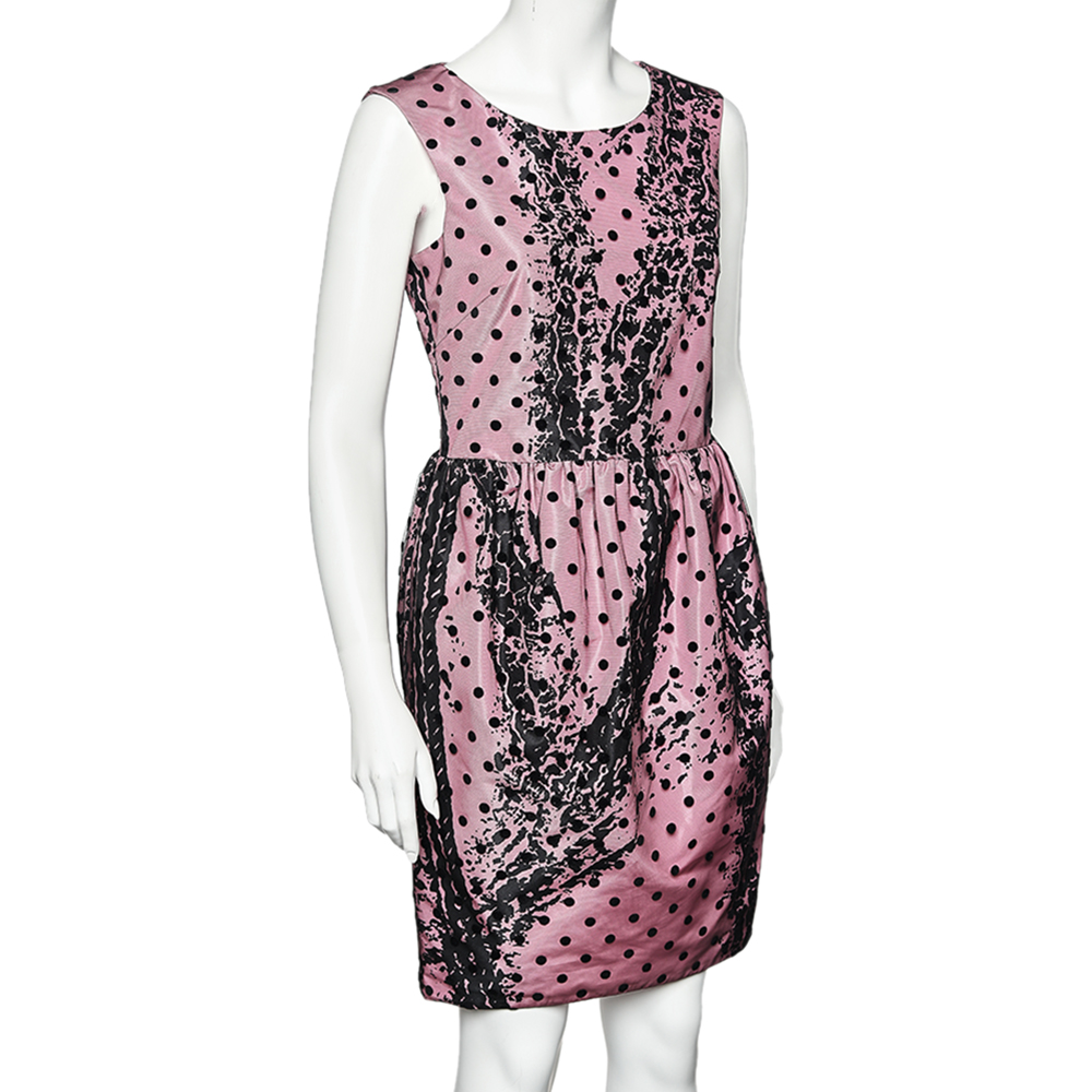 

Moschino Couture Pink Printed Synthetic And Flocked Tulle Dress Extra Large