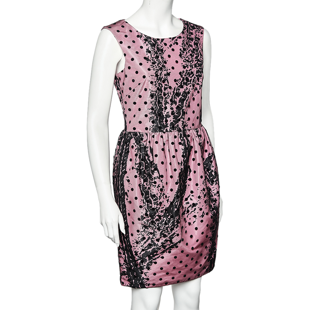 

Moschino Couture Pink Printed Synthetic And Flocked Tulle Dress