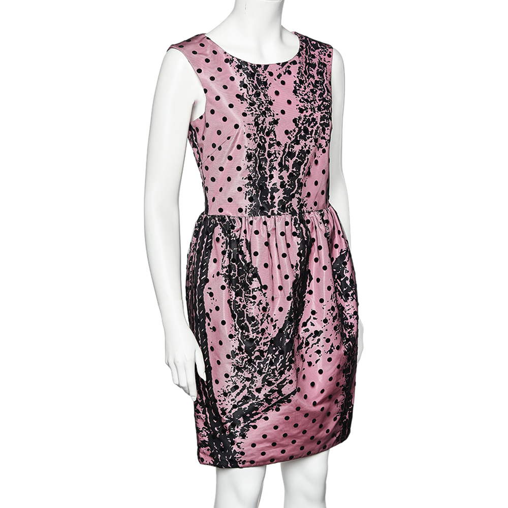 

Moschino Couture Pink Printed Synthetic And Flocked Tulle Dress