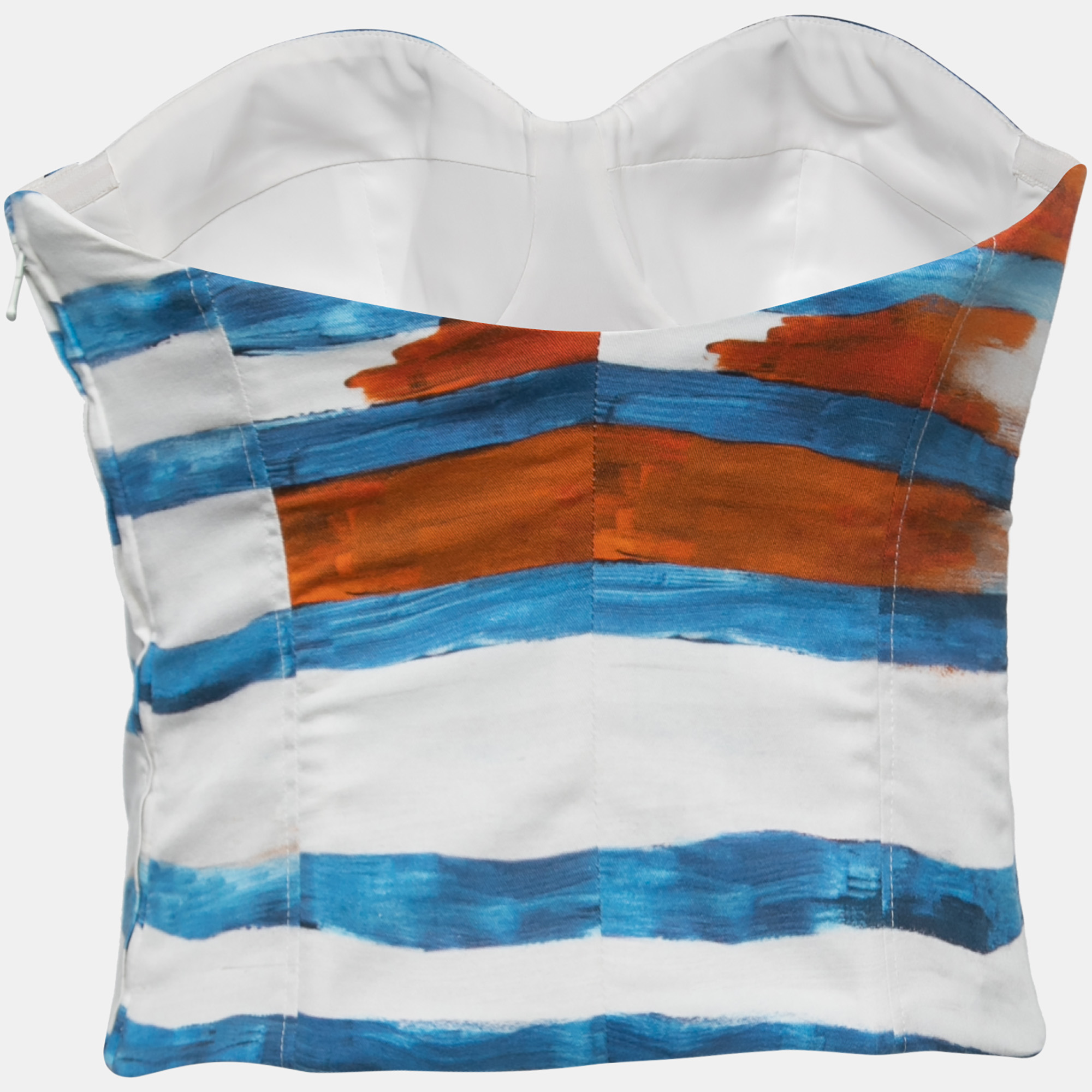 

Moschino Couture Multicolor Striped Cotton Bustier Top