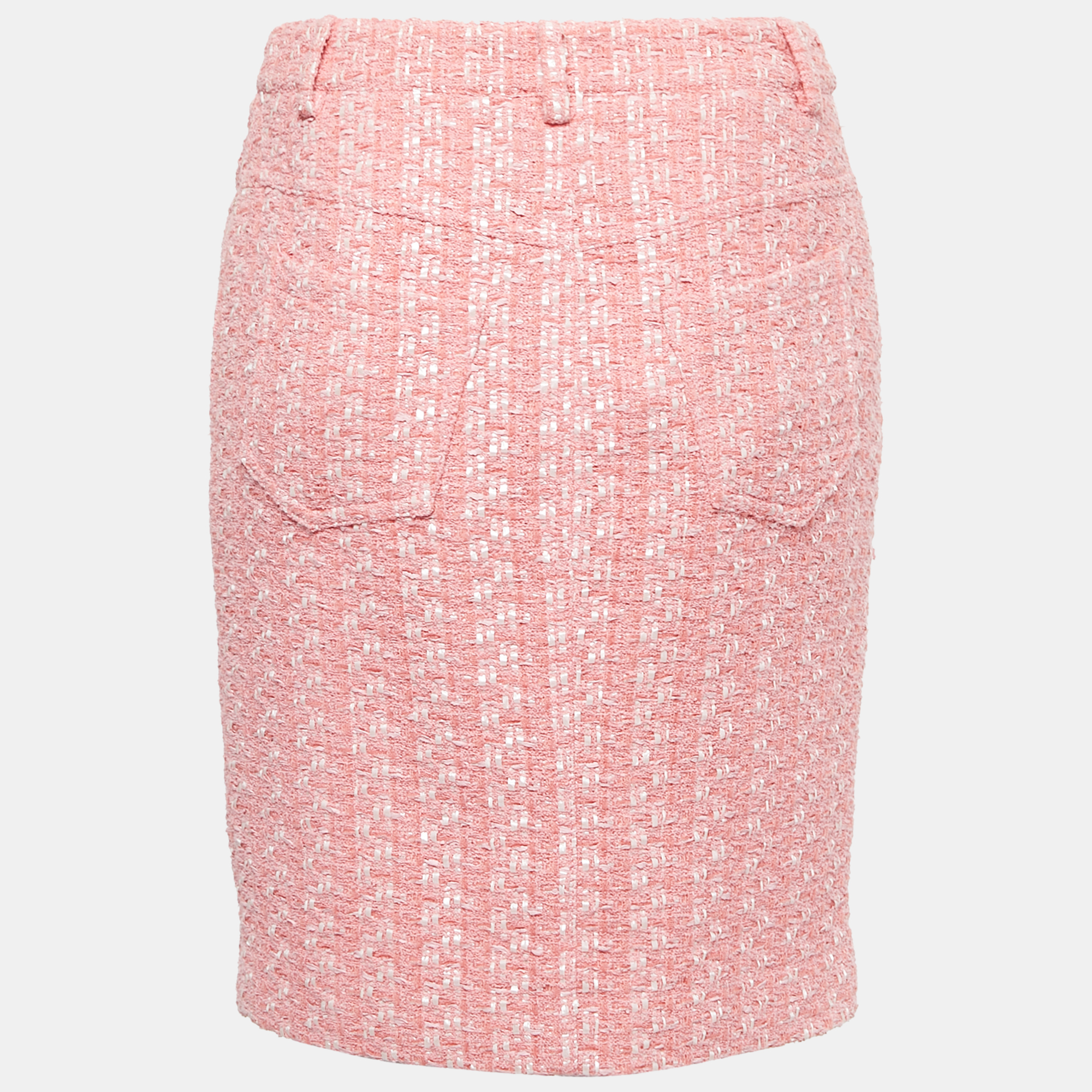 

Moschino Couture Pink Tweed Knee Length Skirt