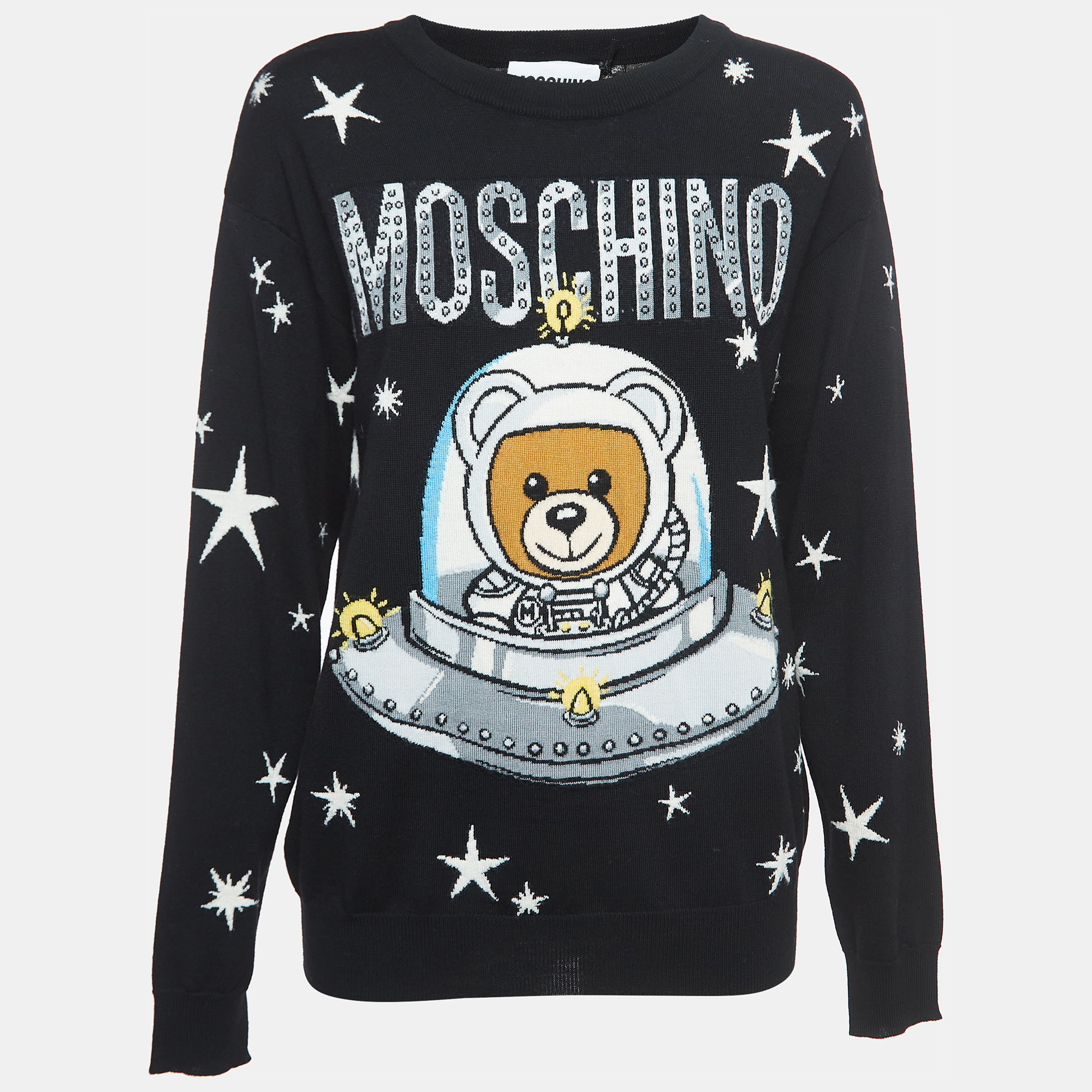 

Moschino Couture Black Space Teddy Bear Wool Sweater