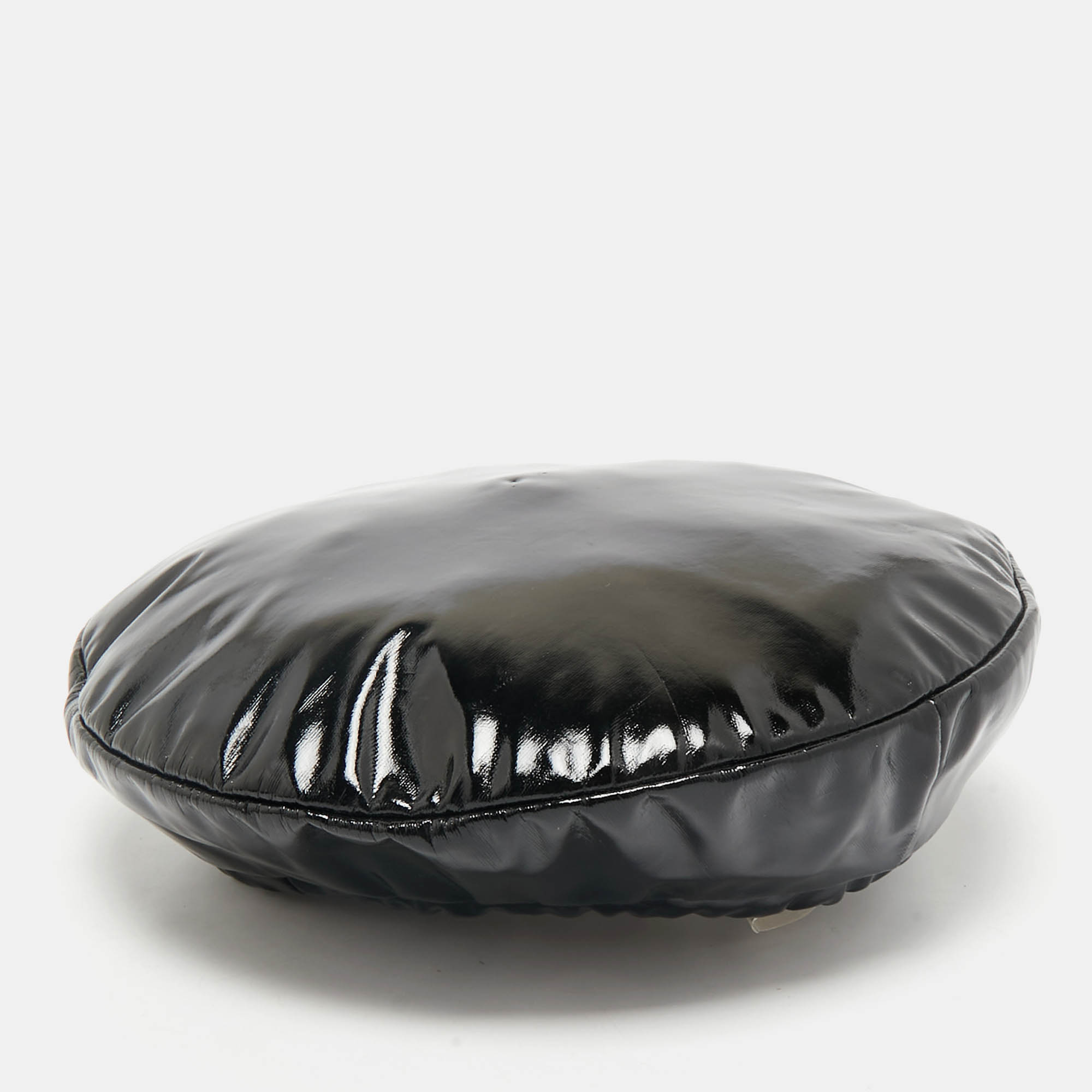 

Moschino Couture Black Faux Leather Beret Hat M