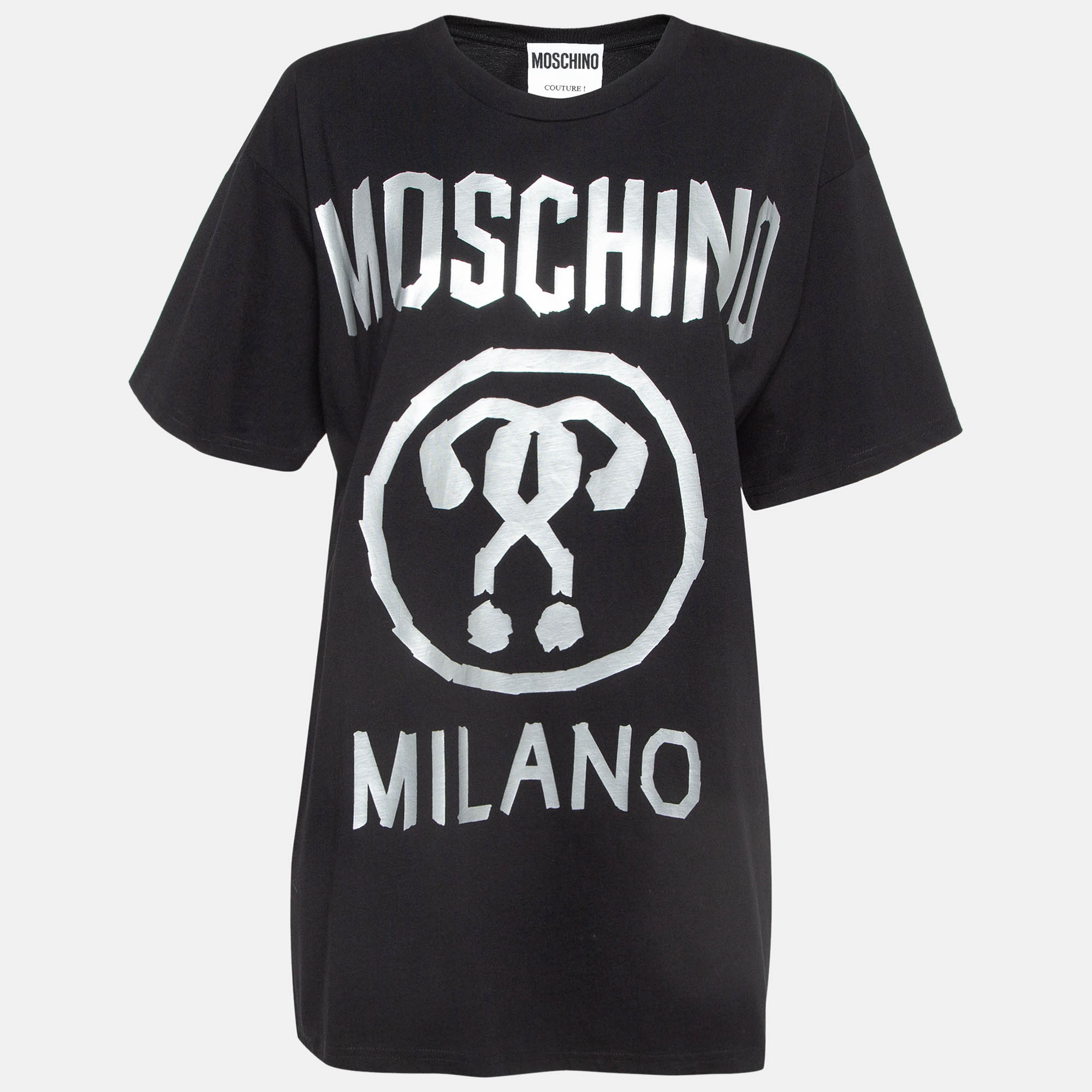 

Moschino Couture Black Double Question Mark Print Cotton T-shirt M