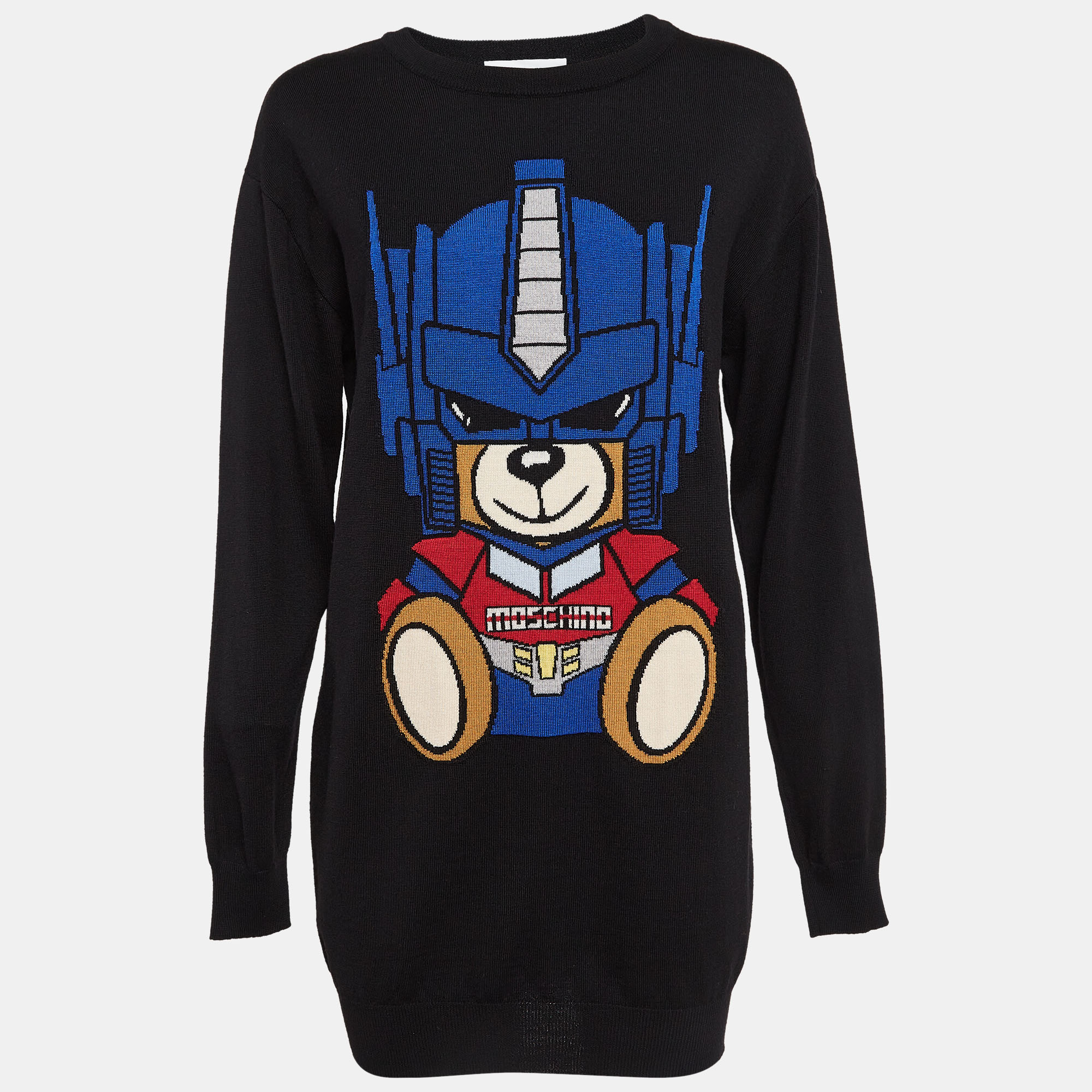 

Moschino Couture Black Transformer Bear Pattern Wool Jumper S