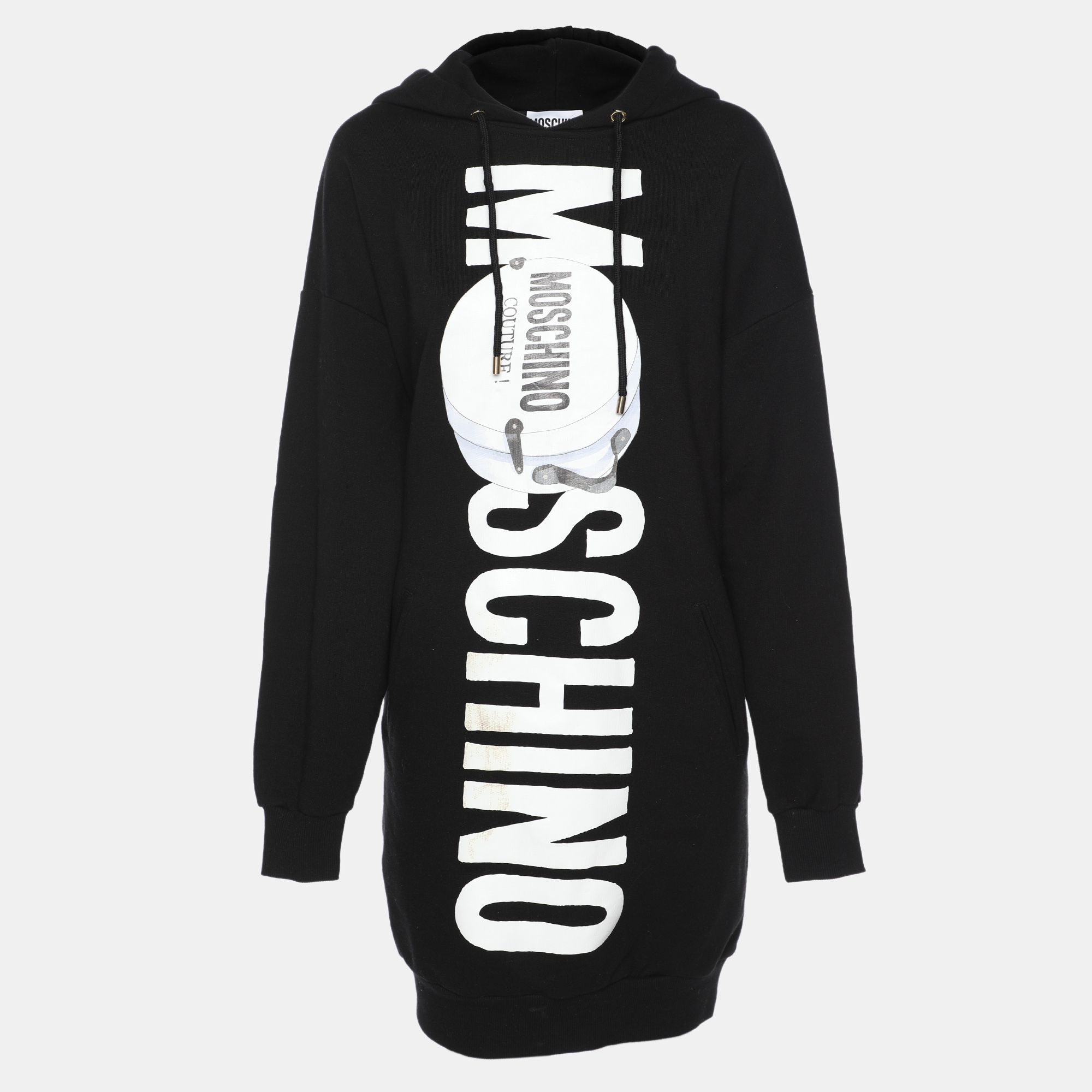 

Moschino Couture Black Cotton Logo Printed Sweatshirt S