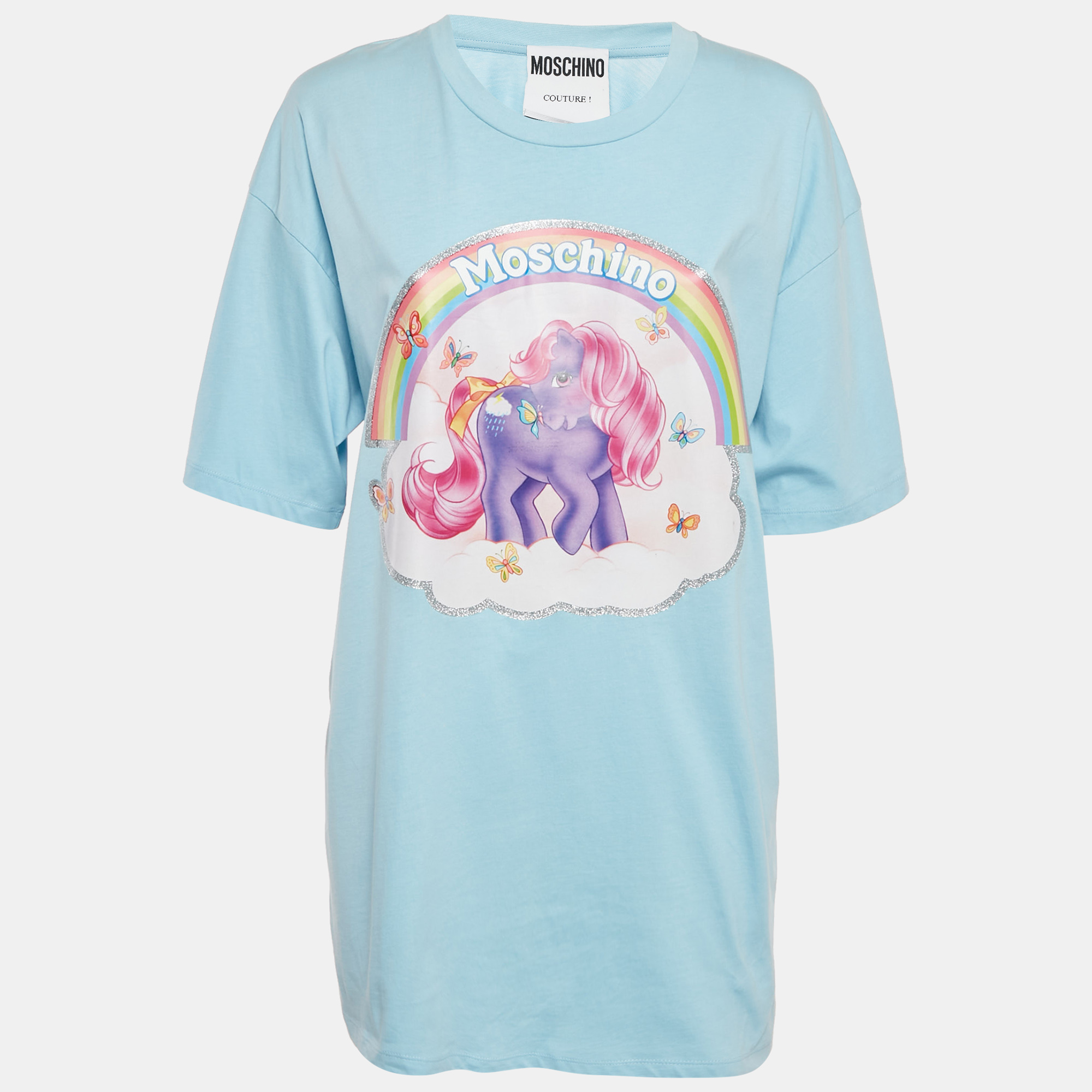 

Moschino Couture Blue Little Pony Print Jersey T-Shirt M