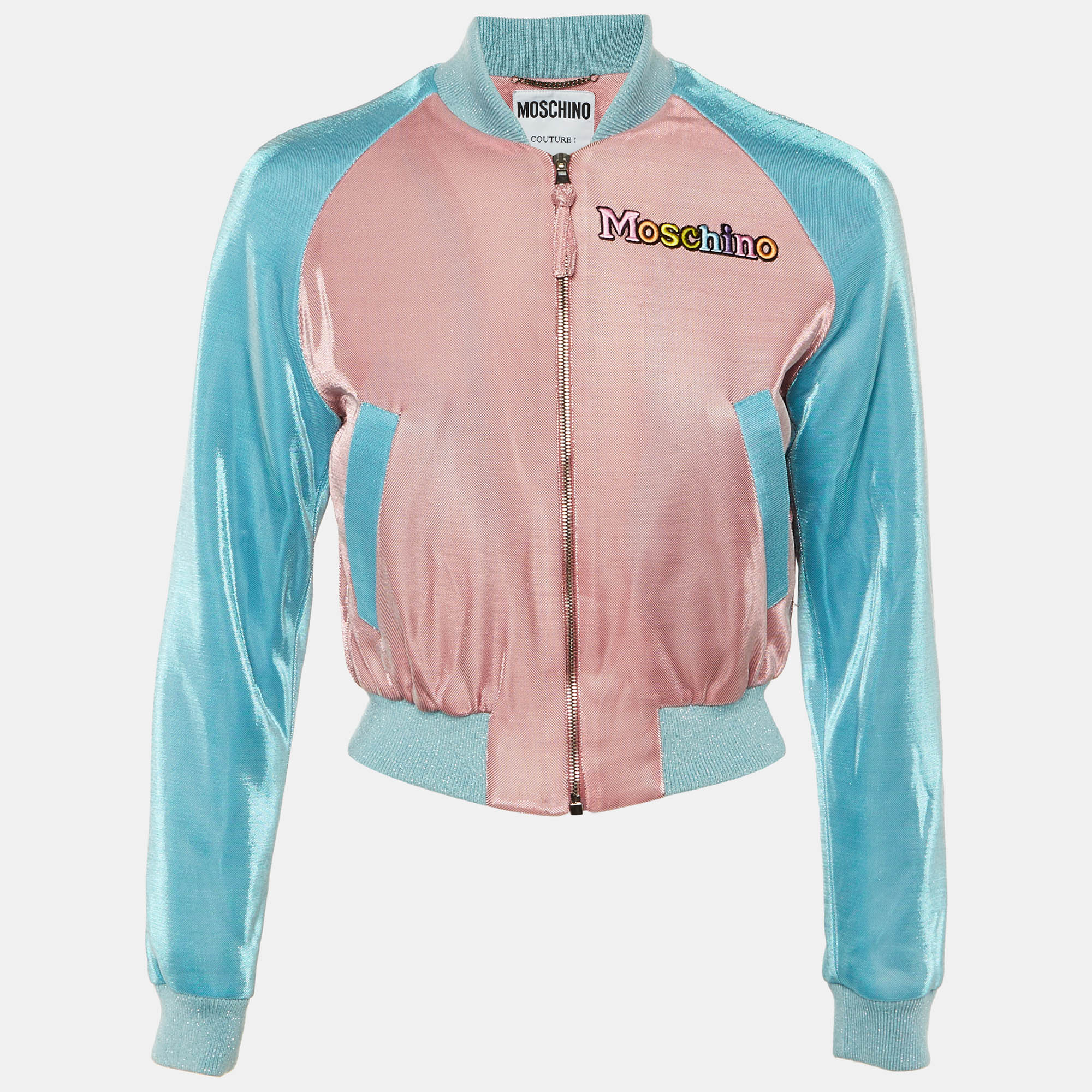 

Moschino Couture Blue/Pink Metallic My Little Pony Bomber Jacket S