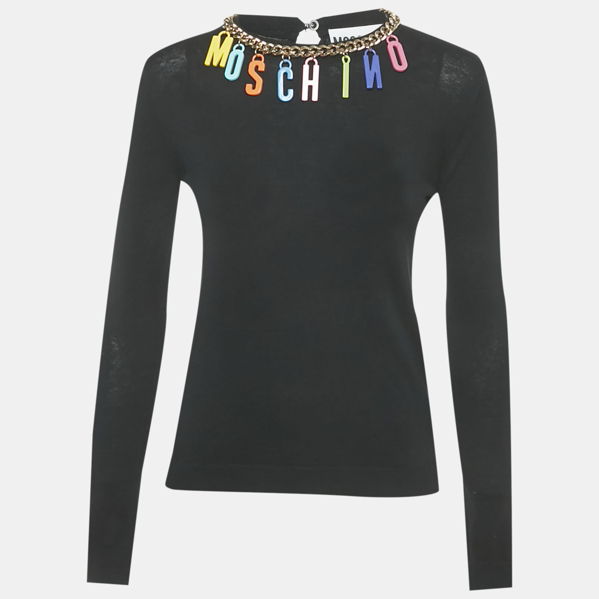 

Moschino Couture Black Logo Neck Detail Cotton Sweatshirt S