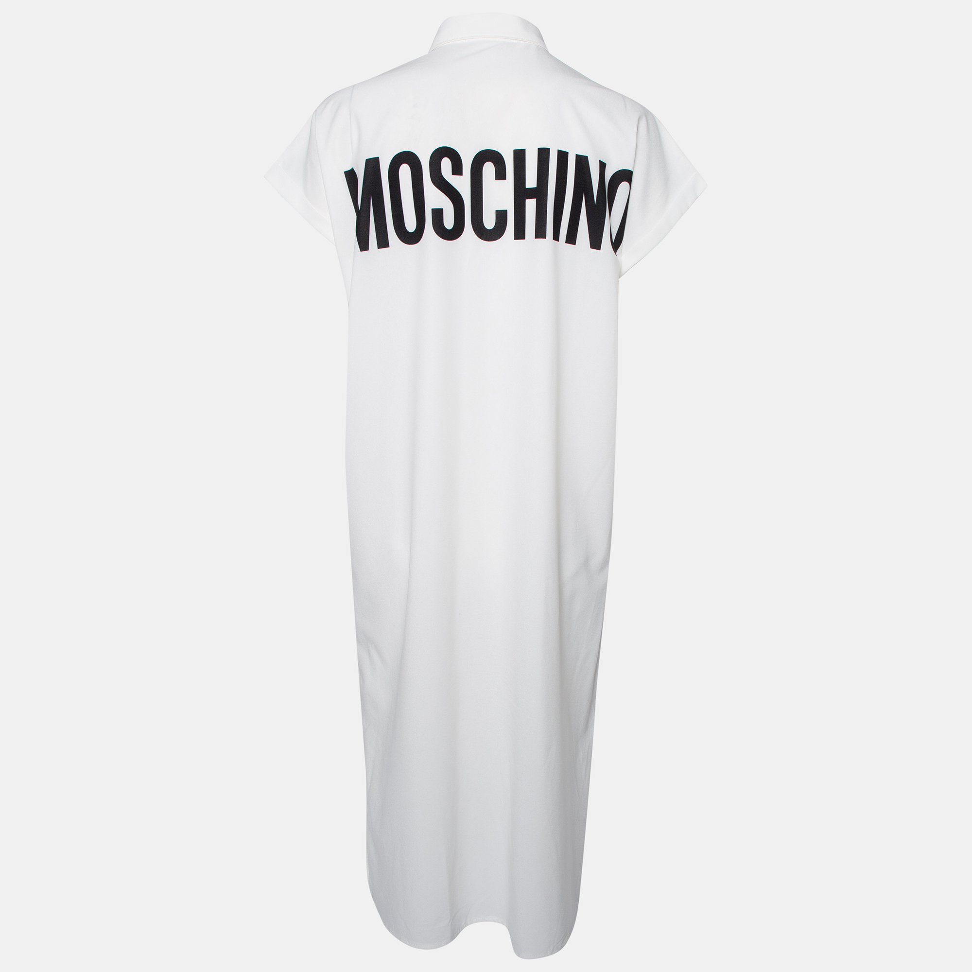 

Moschino Couture White Silk Looney Tunes Printed Shirt Dress
