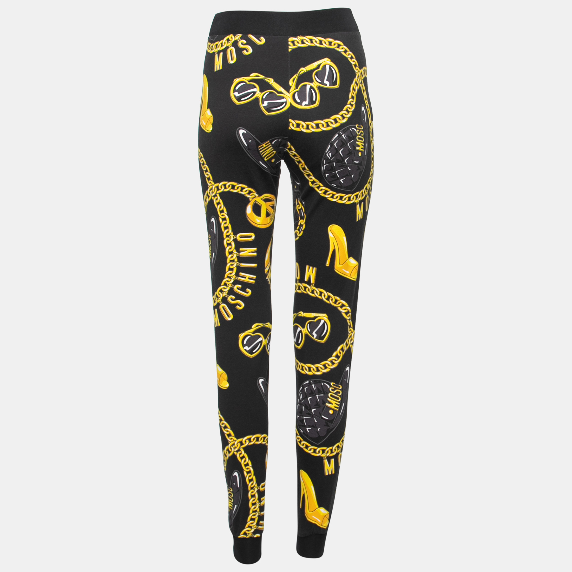 

Moschino Couture Black Printed Stretch-Cotton Drawstring Pants