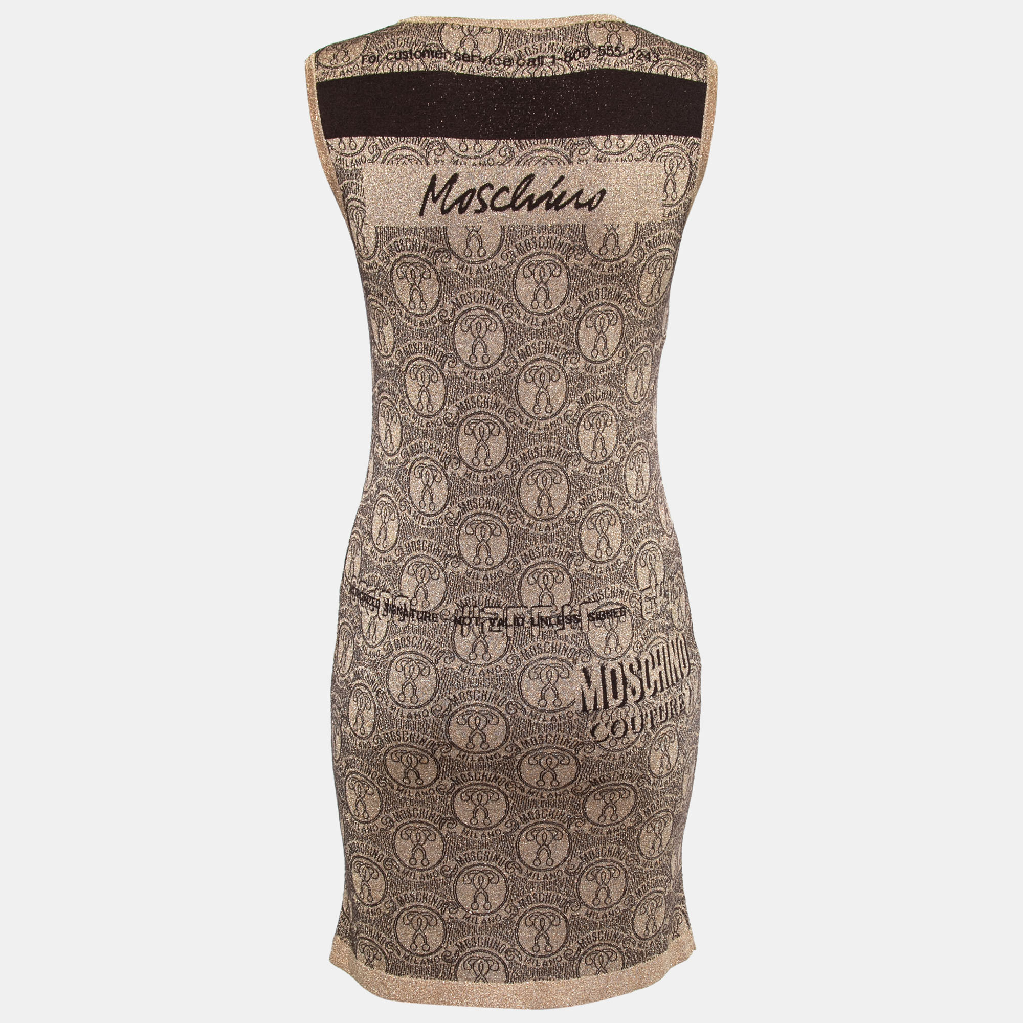 

Moschino Couture Brown Metallic Teddy Bear Knit Mini Dress