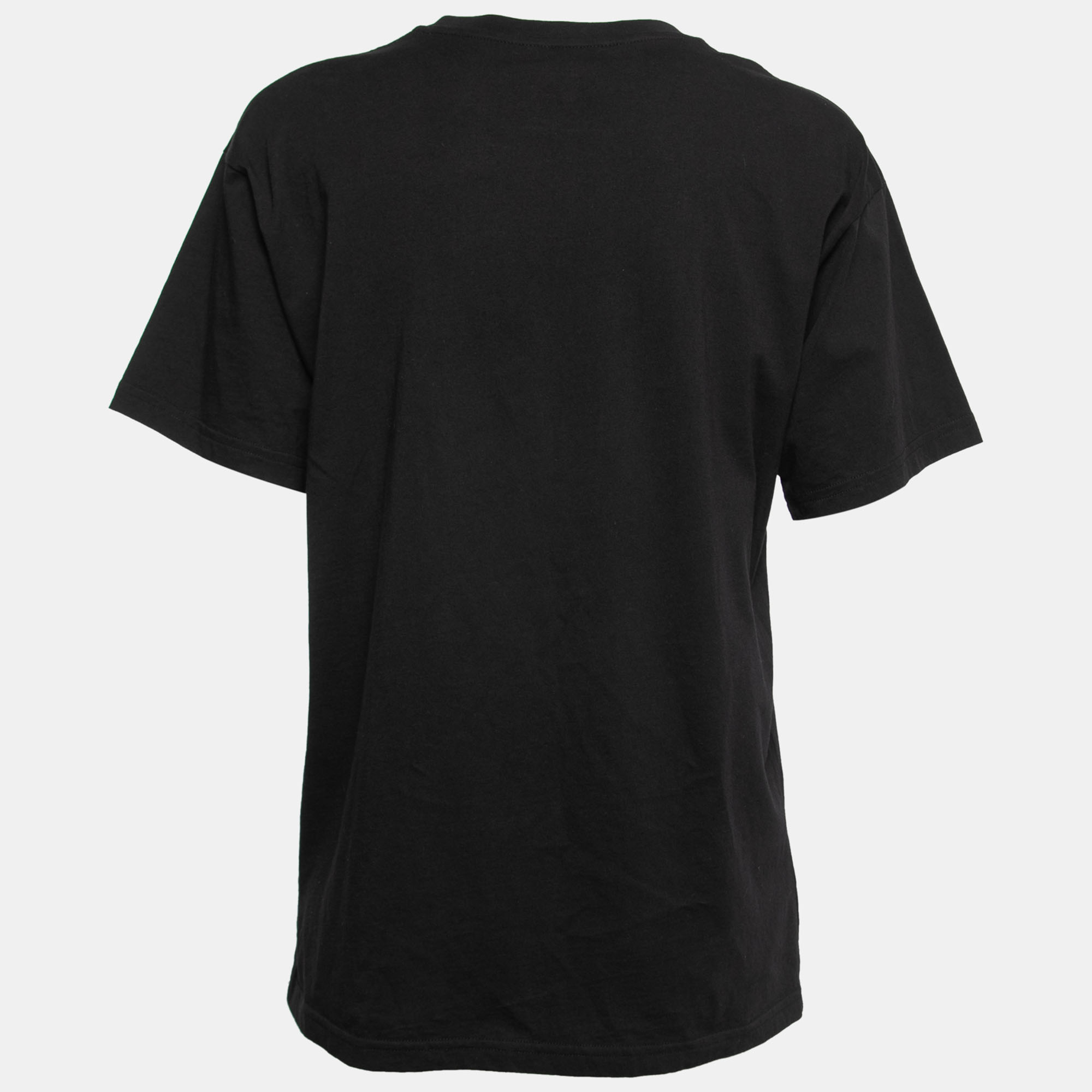 

Moschino Couture Black Cotton Teddy Logo Print Oversized T-Shirt