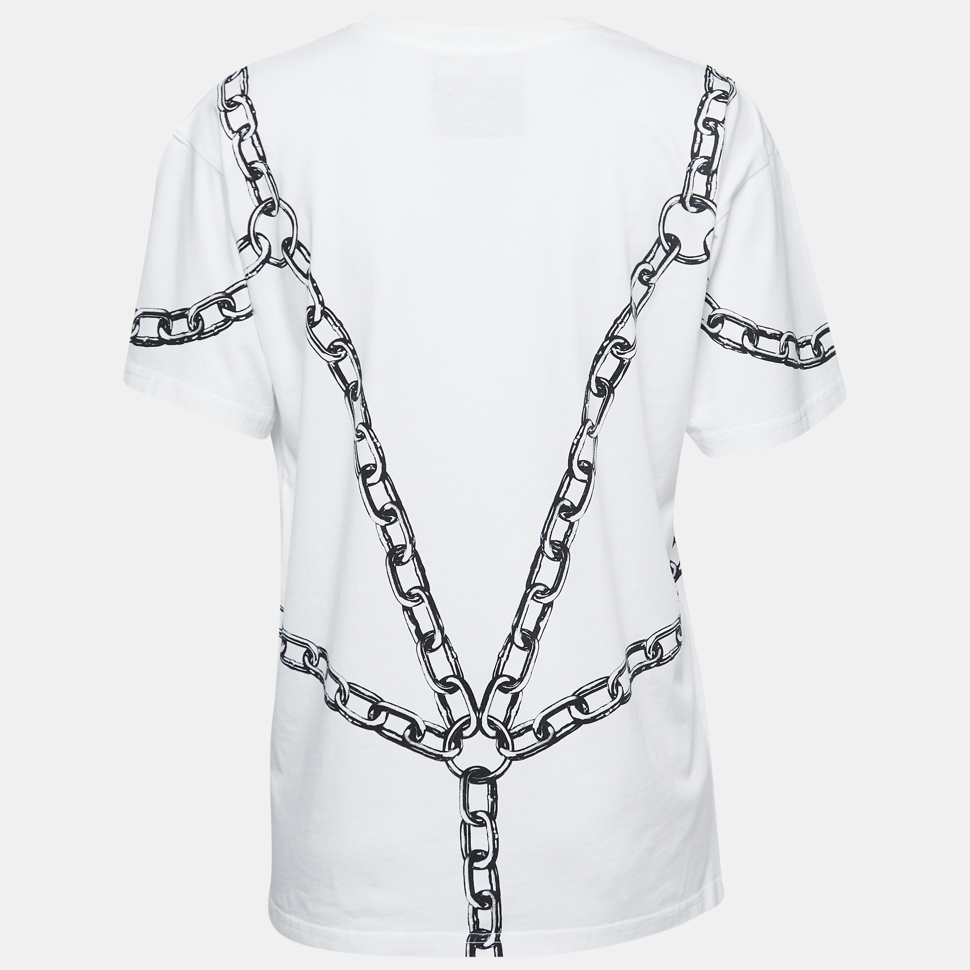 

Moschino Couture White Cotton Chain Print Oversized T-Shirt