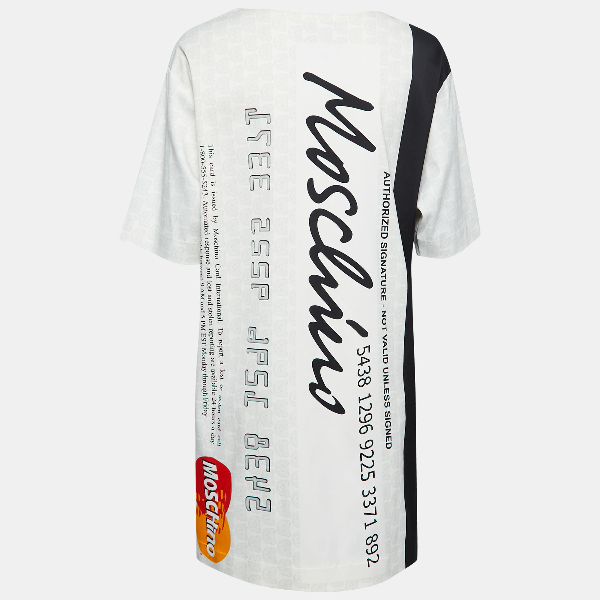 

Moschino White Credit Card Logo Print Jersey T-Shirt Dress