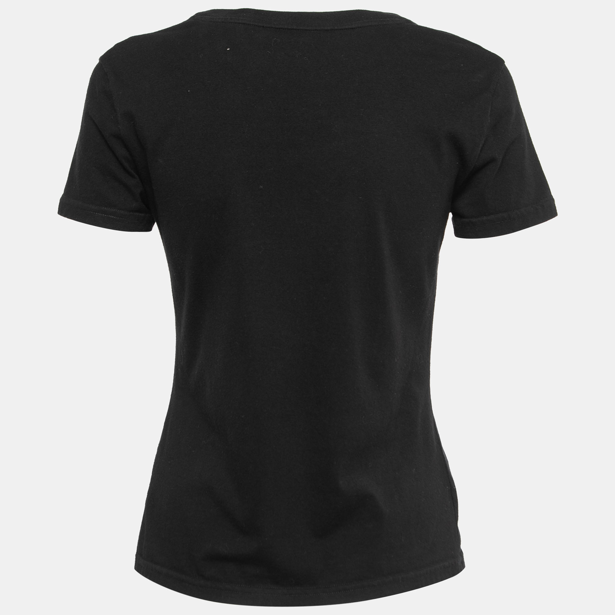 

Moschino Couture Black Logo Printed Cotton Crew Neck T-Shirt