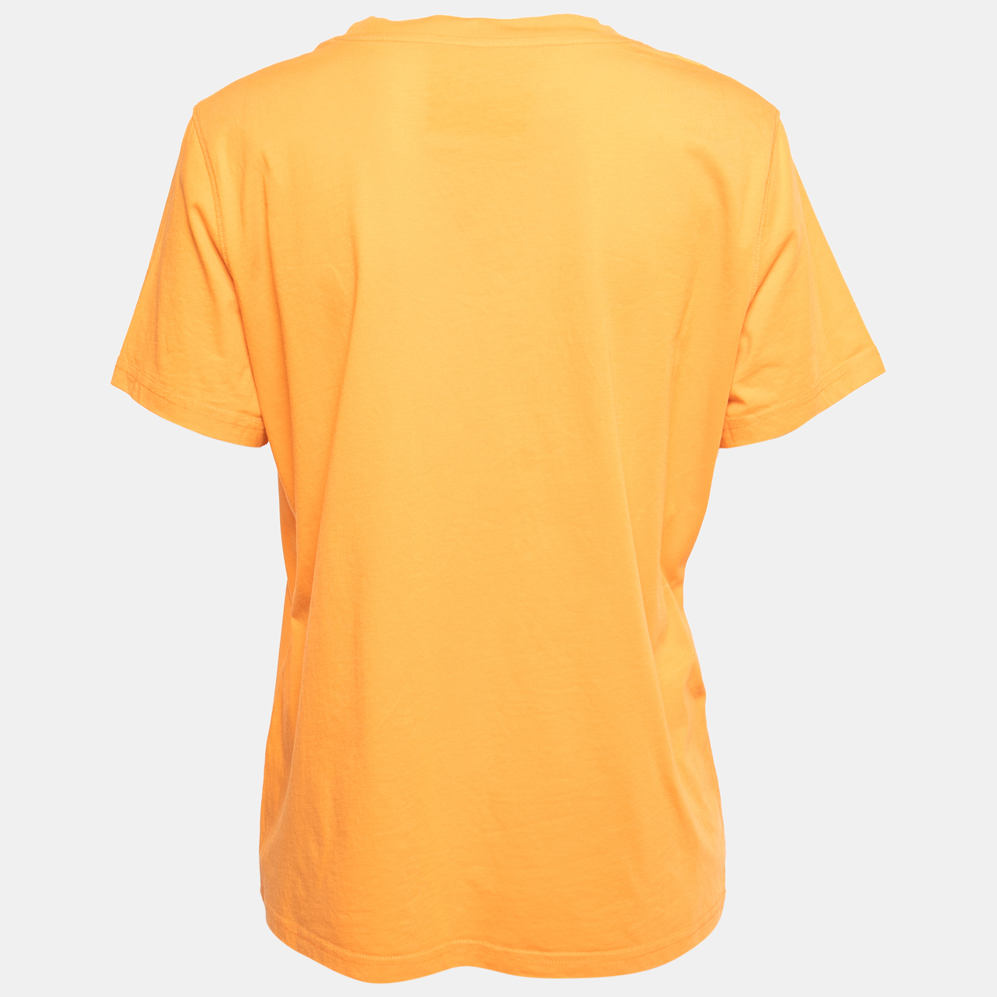 

Moschino Couture Orange Logo Printed Cotton Half Sleeve T-Shirt