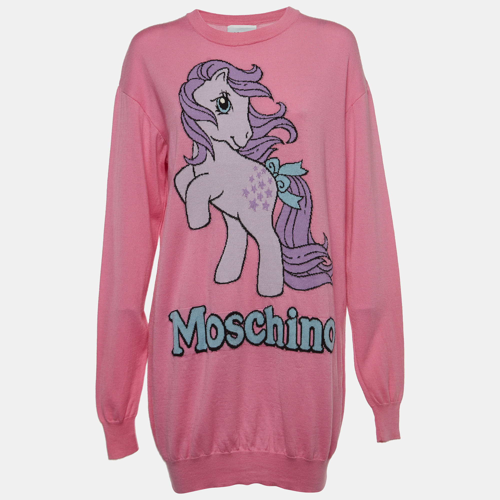 

Moschino Couture Pink My Little Pony Cotton Knit Sweater Dress S