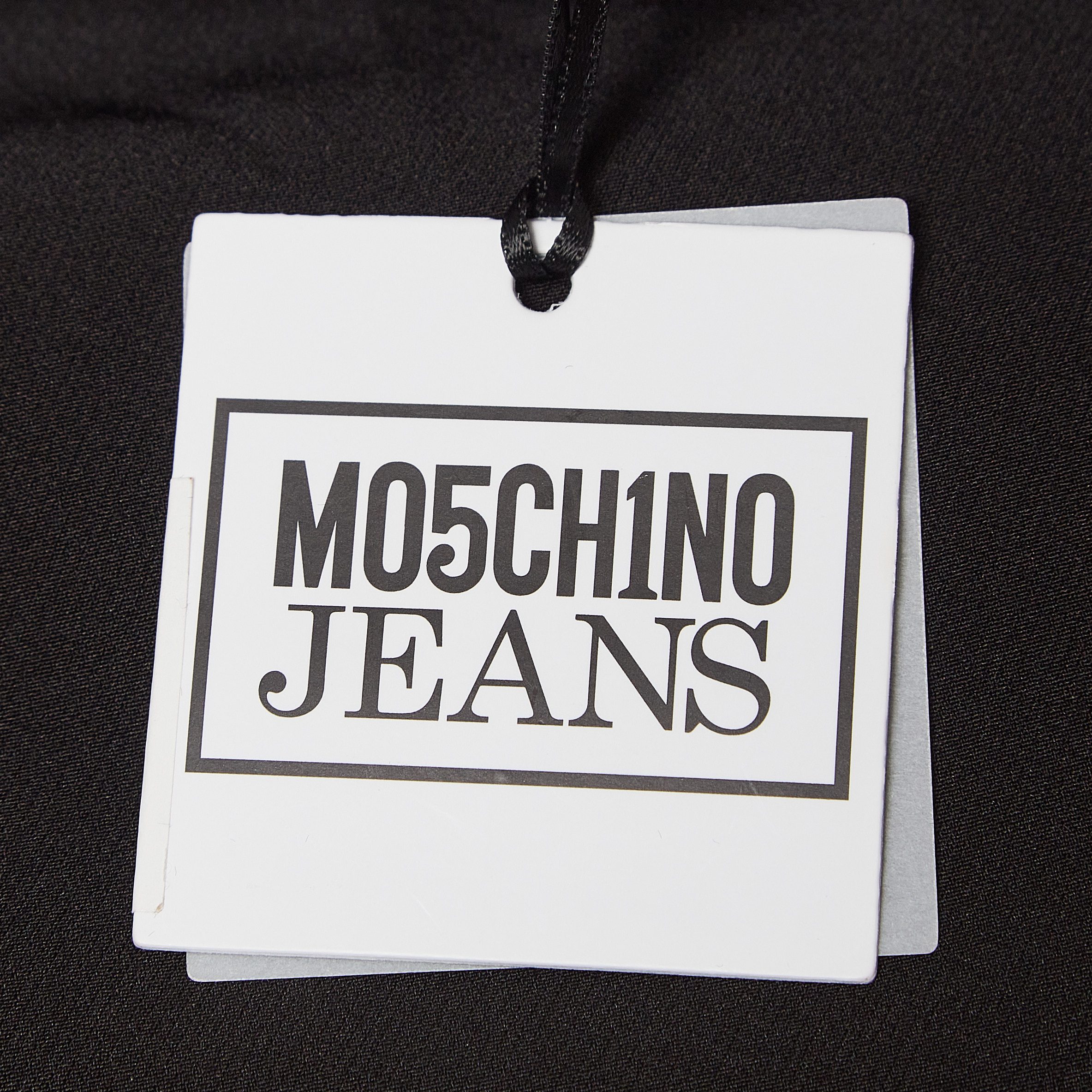 Moschino M05CHIN0 Jeans Black Stretch Crepe Zipper Detail Mini Skirt S 